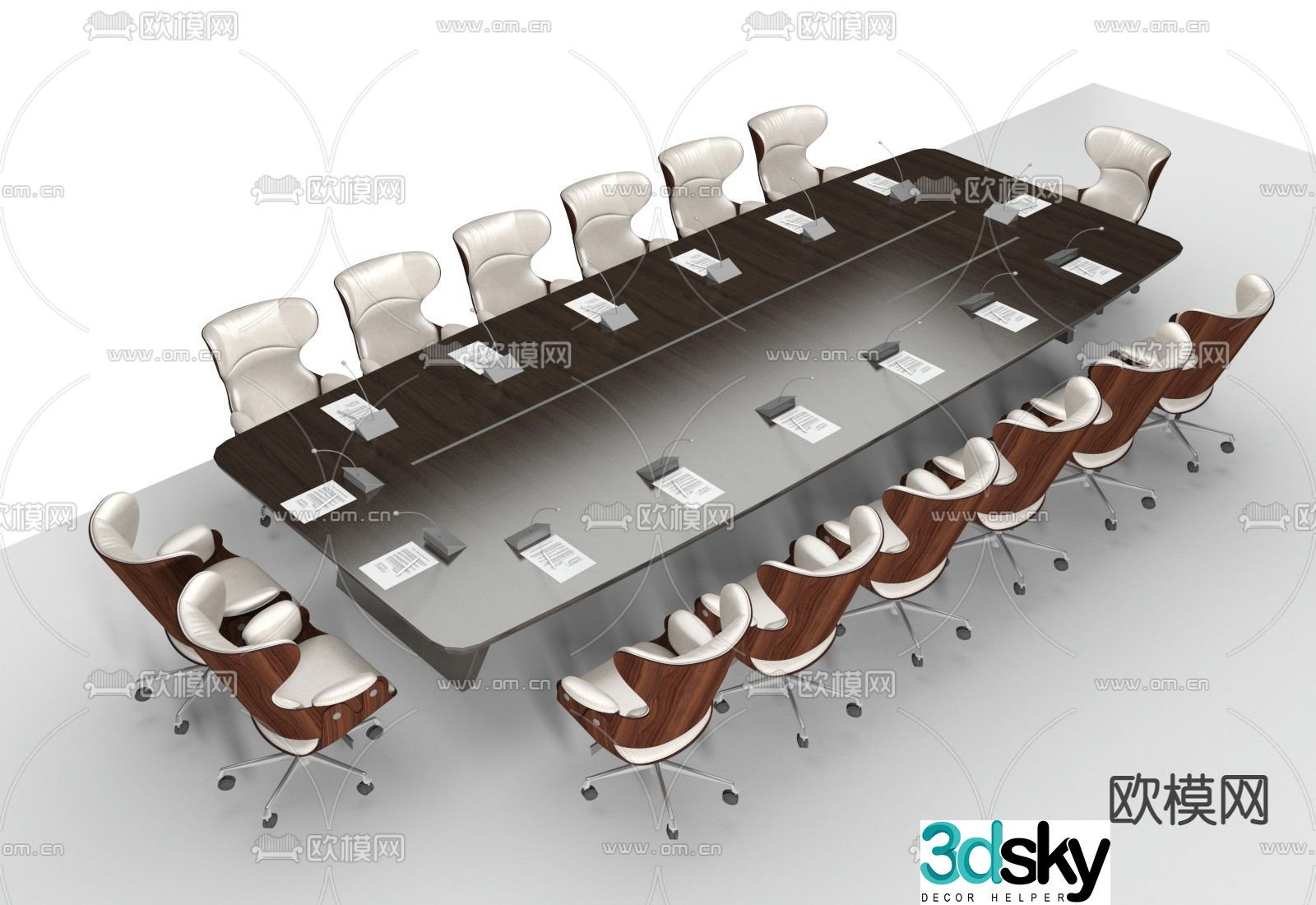 Conference tables and chairs 3d model