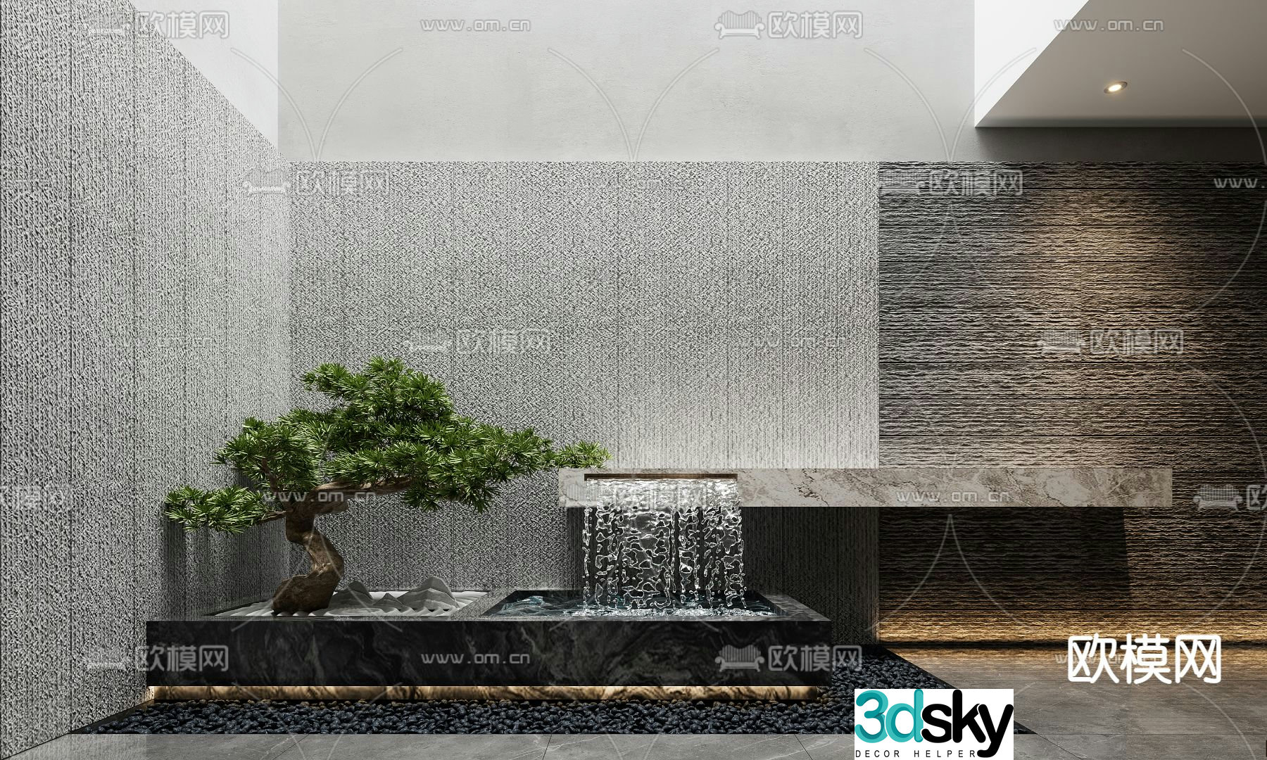Flowing water landscape waterscape sketch 3d model