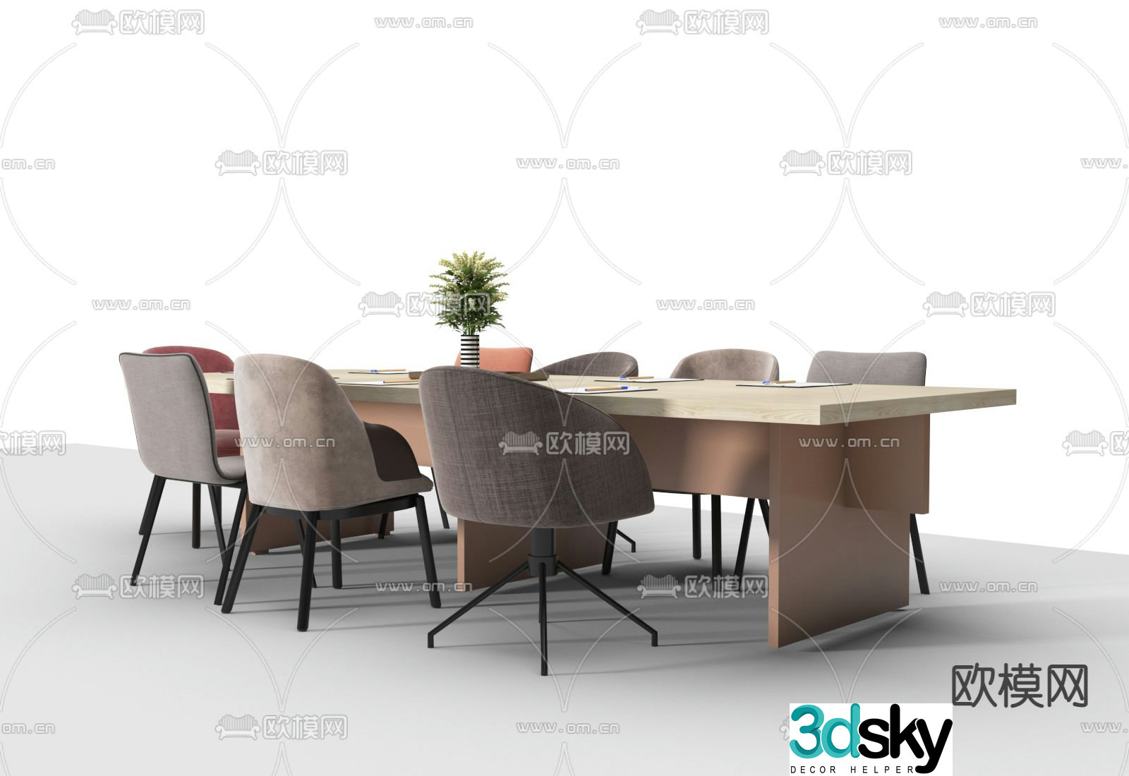 Conference tables and chairs 3d model