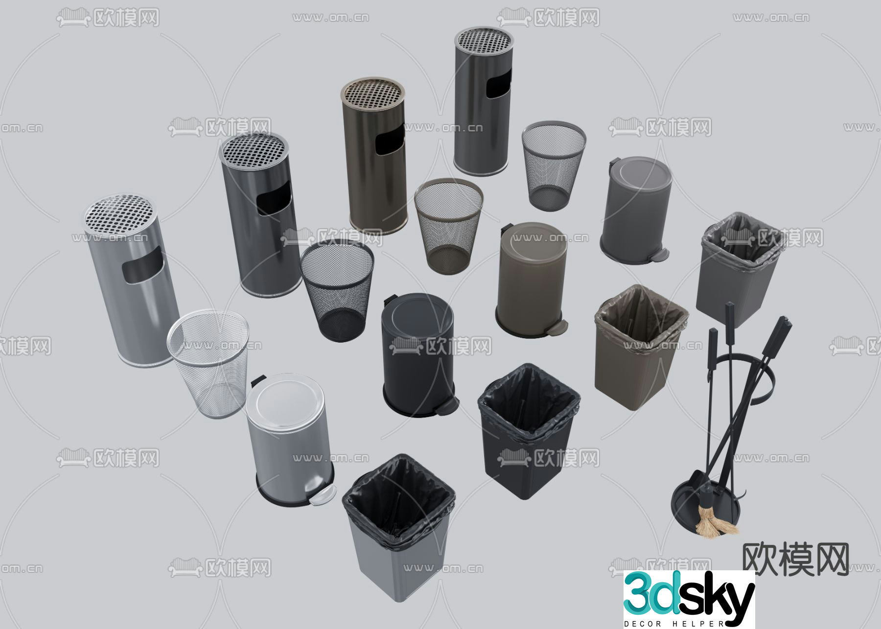 Outdoor trash can trash can 3d model