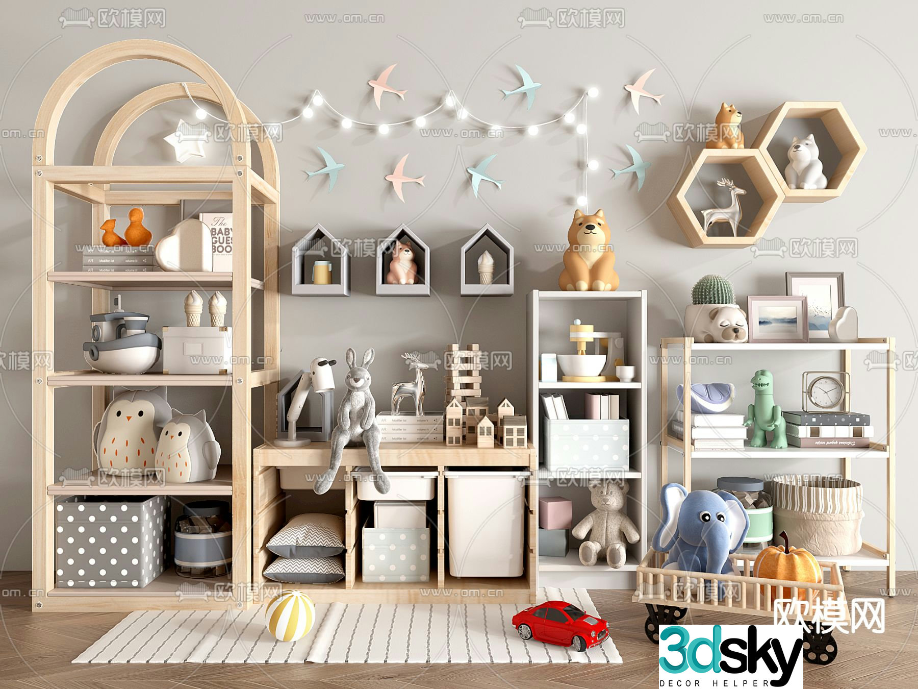 Children’s bookcase toys children’s ornaments 3d model