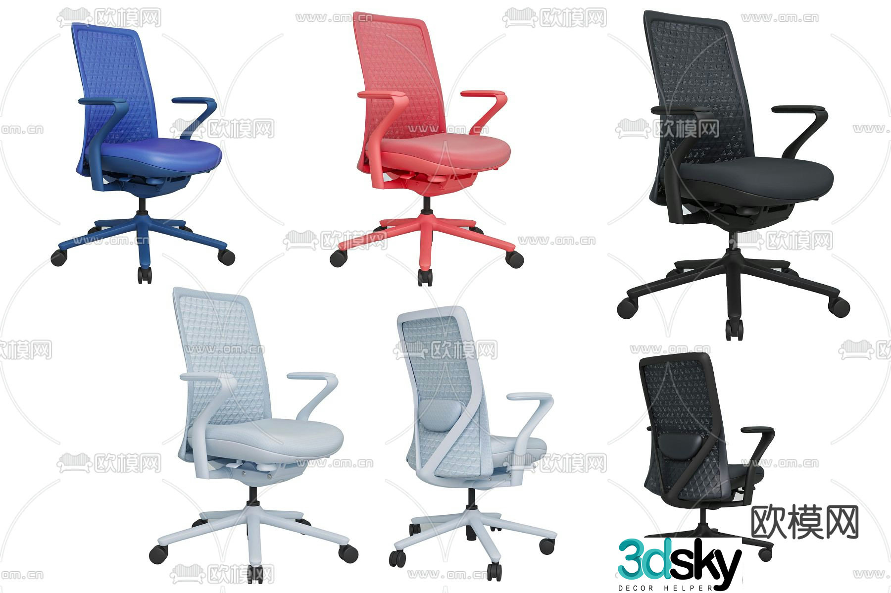 Staff chair office chair 3d model