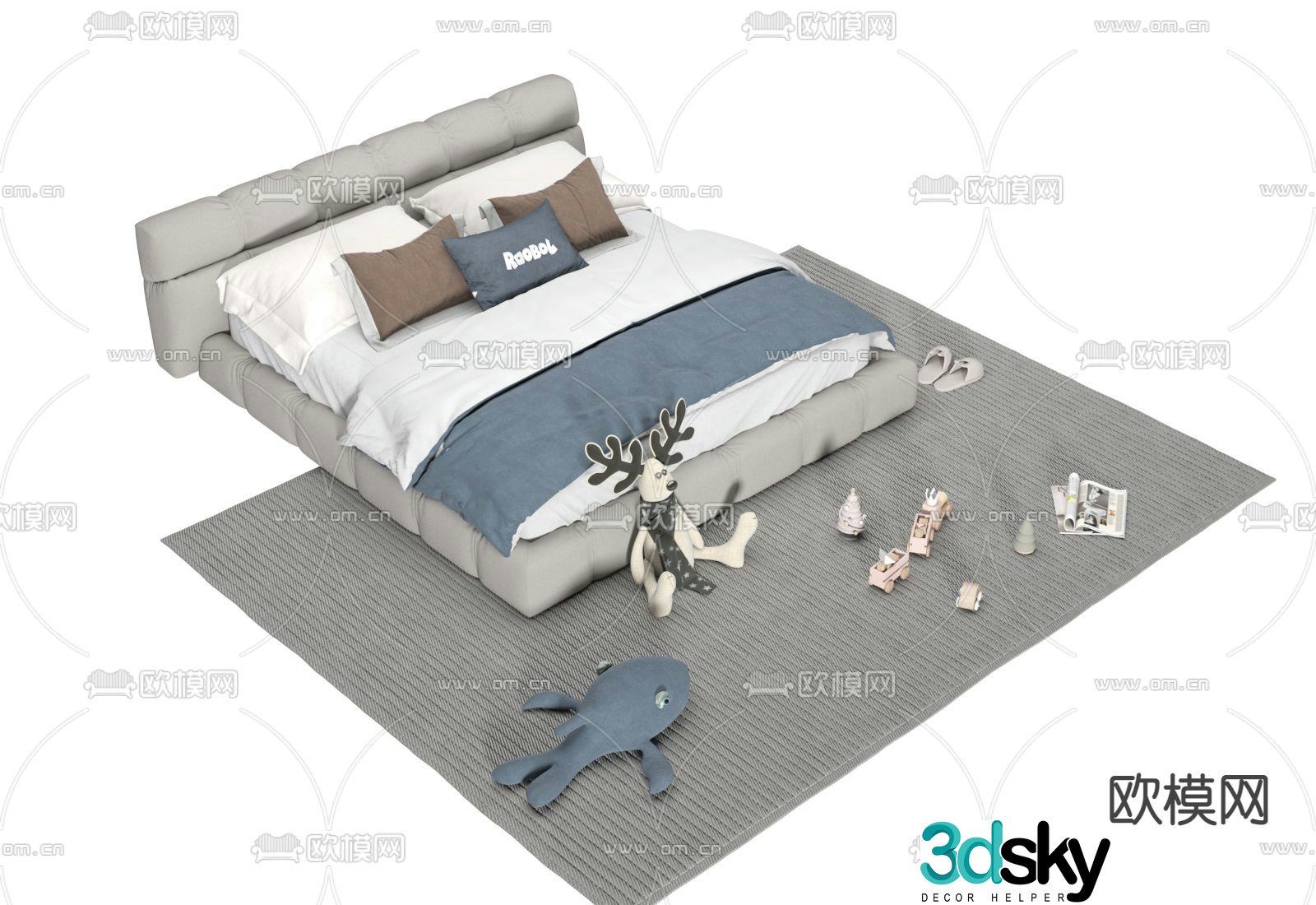 children bed boy bed 3d model