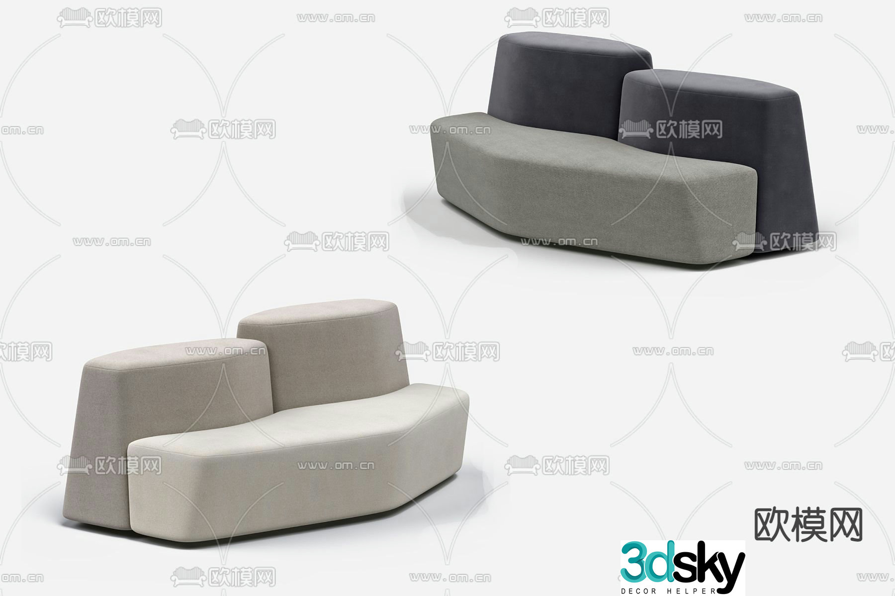 Negotiating Sofa Special Shaped Sofa 3D Model