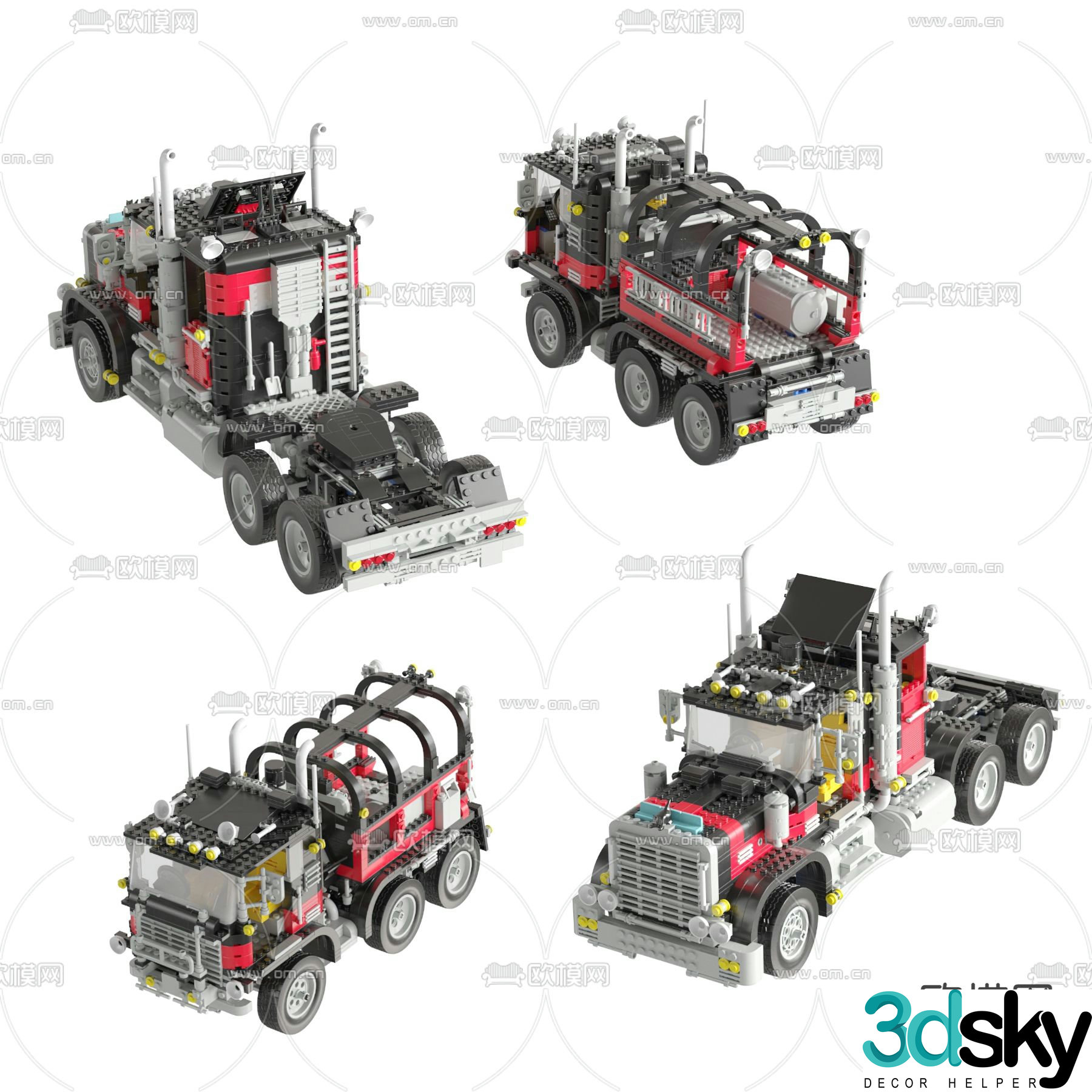 car toys building blocks 3d model