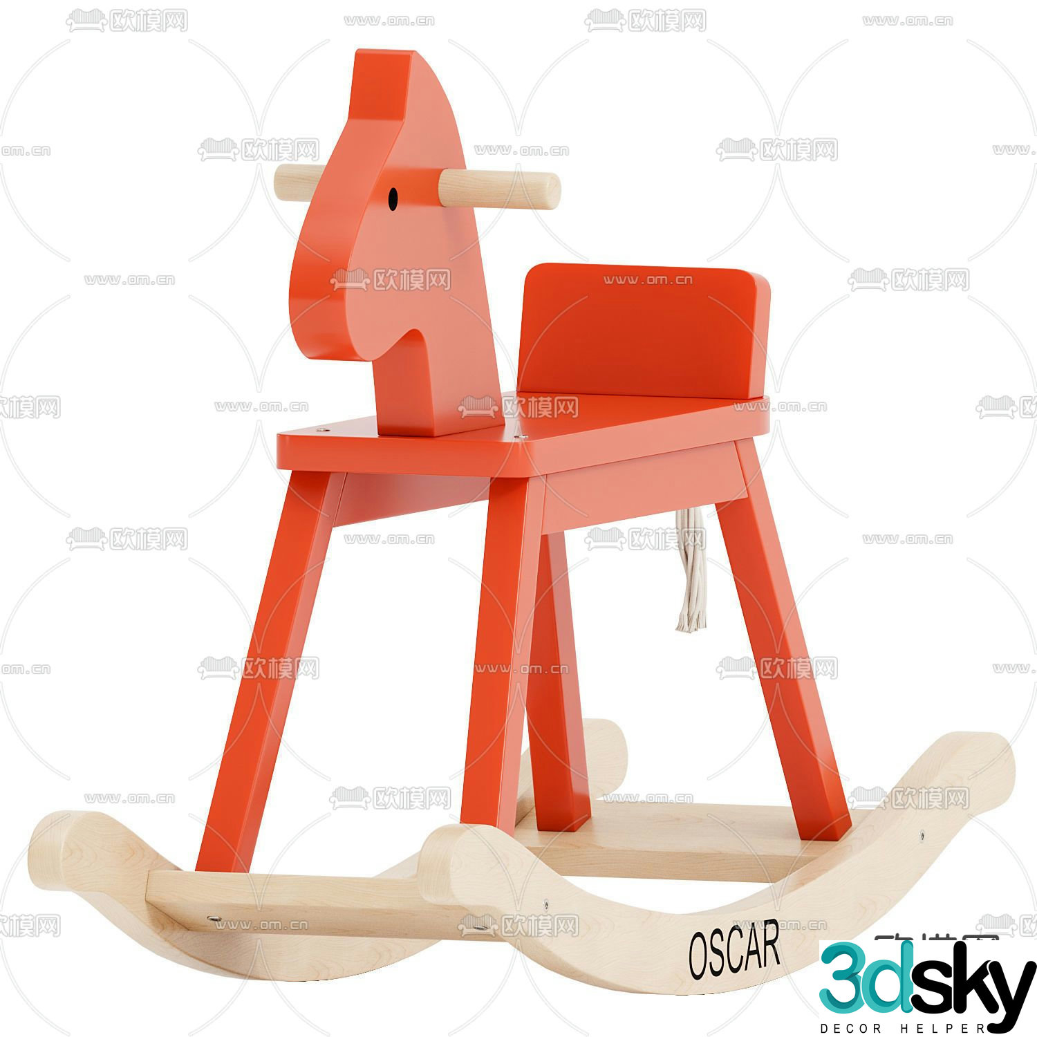 Trojan rocking chair children’s toy 3d model
