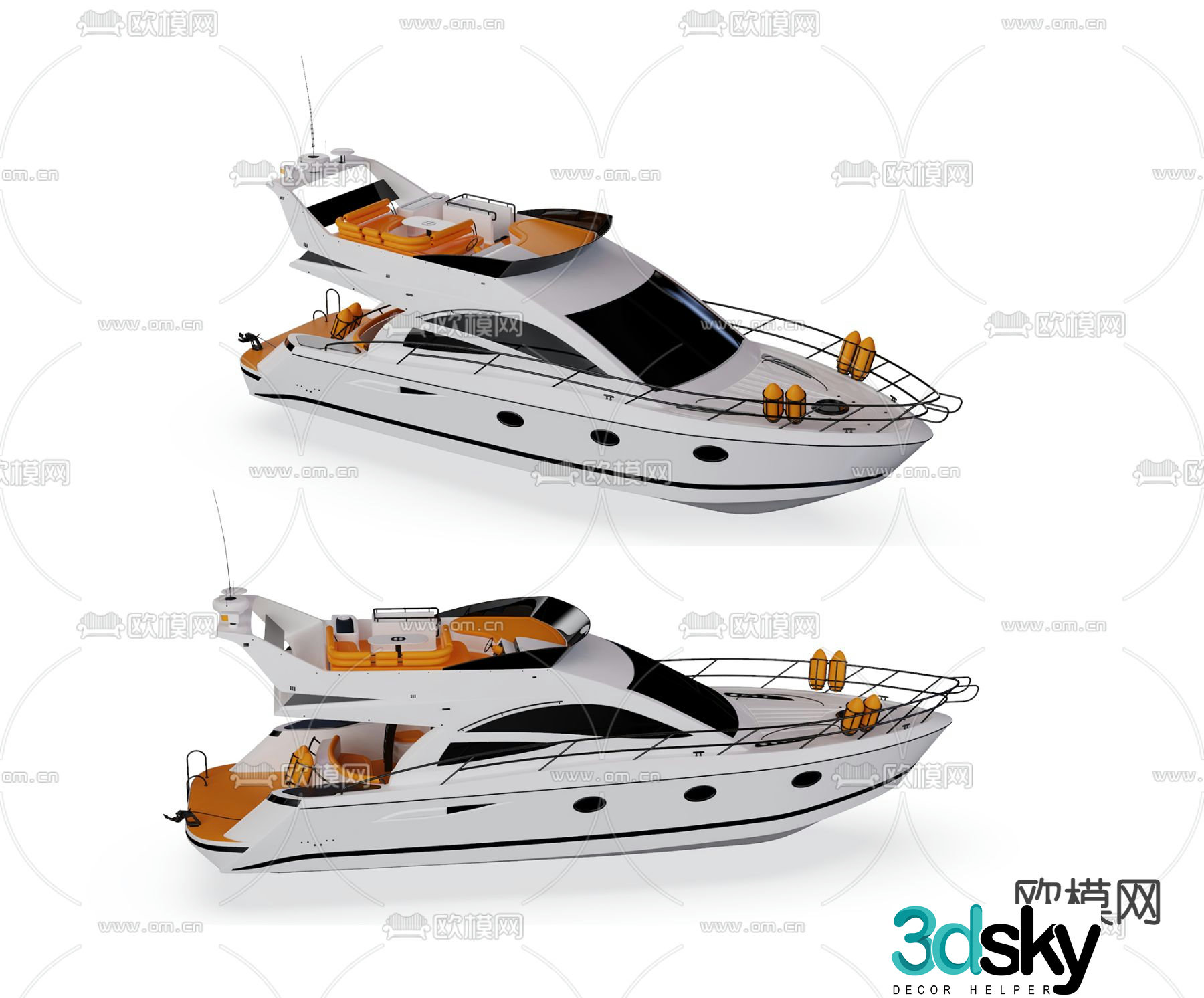 yacht speedboat 3d model