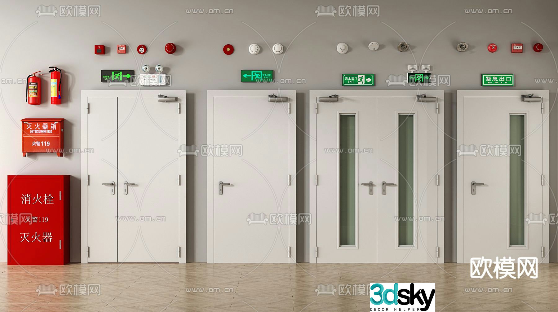 fire door fire door fire hydrant 3d model