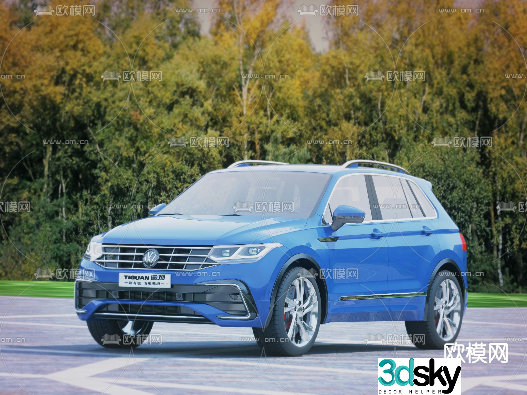 volkswagen tiguan car sedan 3d model