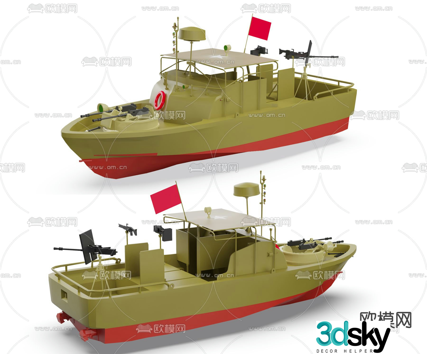 military yacht 3d model