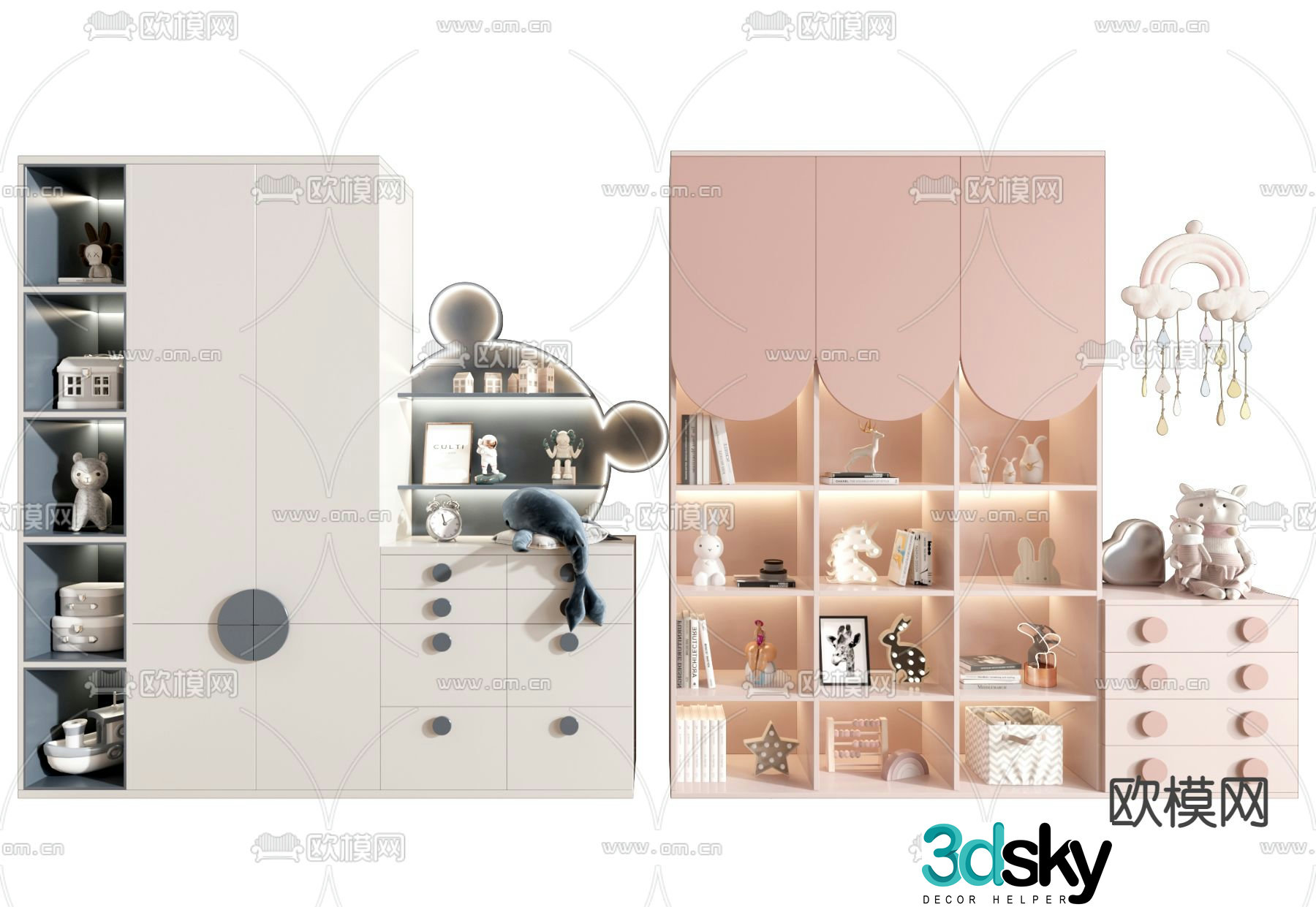 Children’s wardrobe storage cabinet 3d model