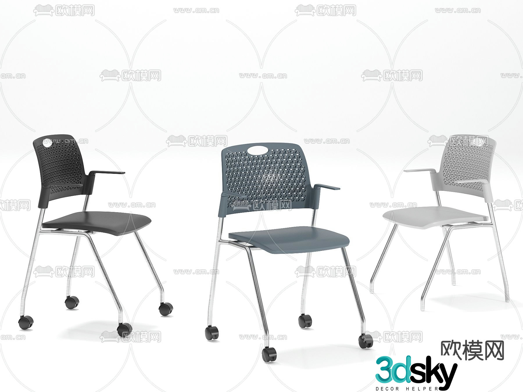 Office chair training chair 3d model
