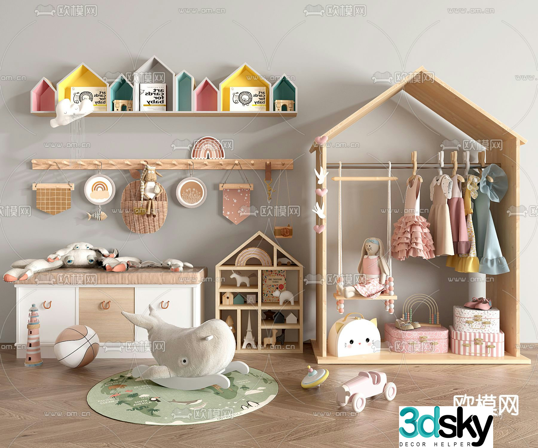 Children’s cabinet hanger toys doll 3d model