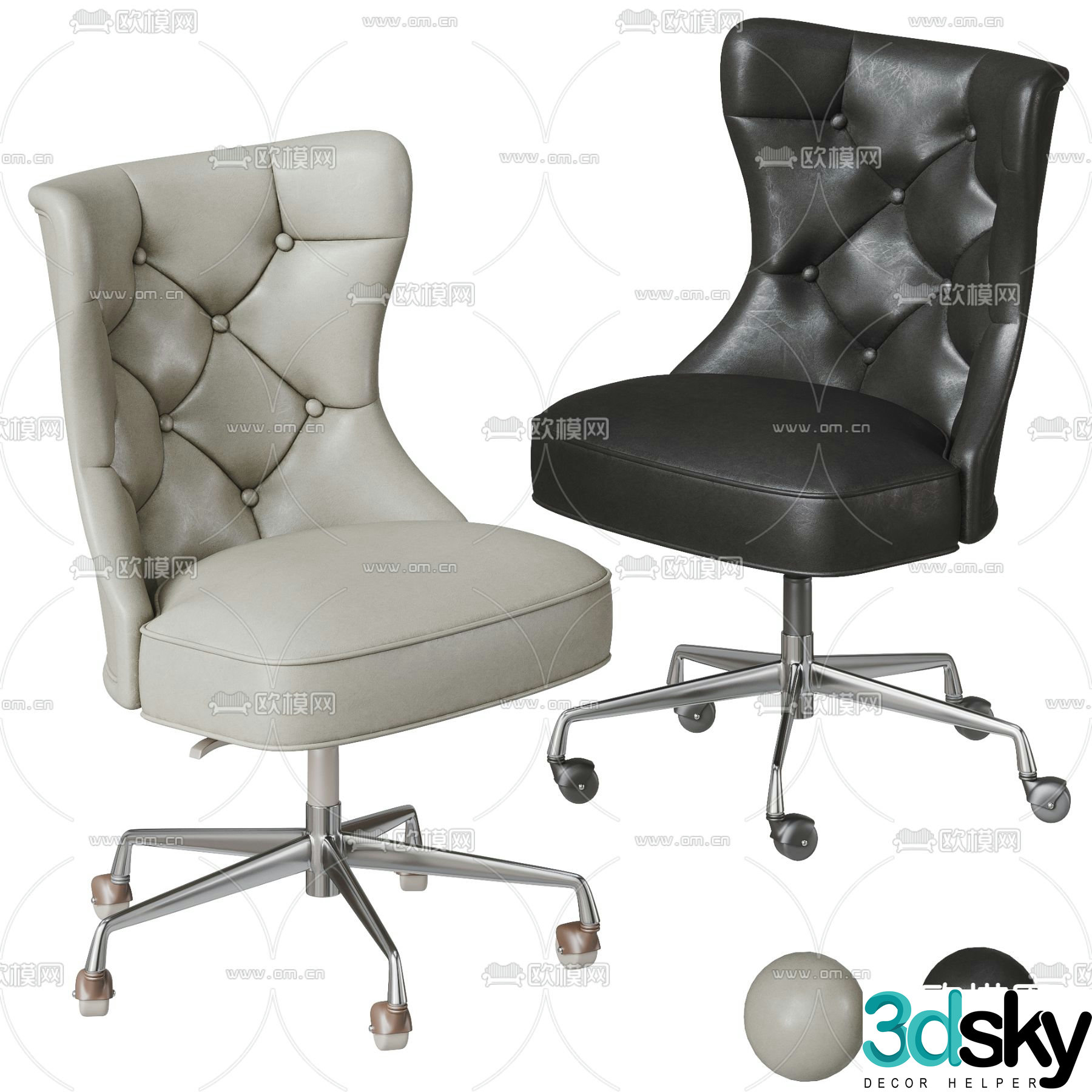 American staff chair office chair 3d model