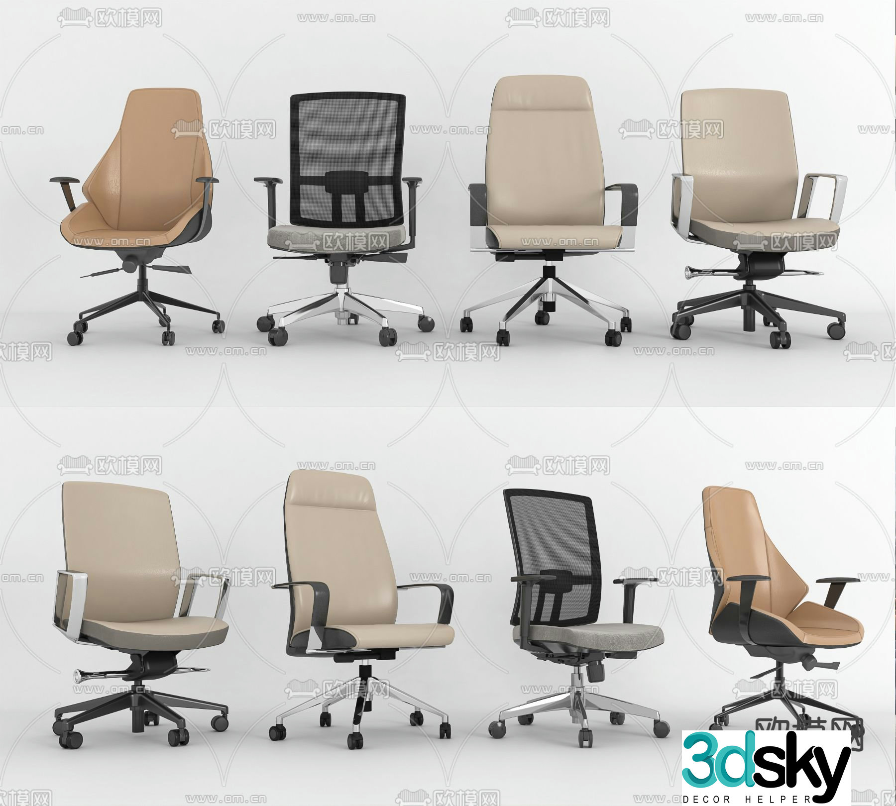 Office chair staff chair 3d model
