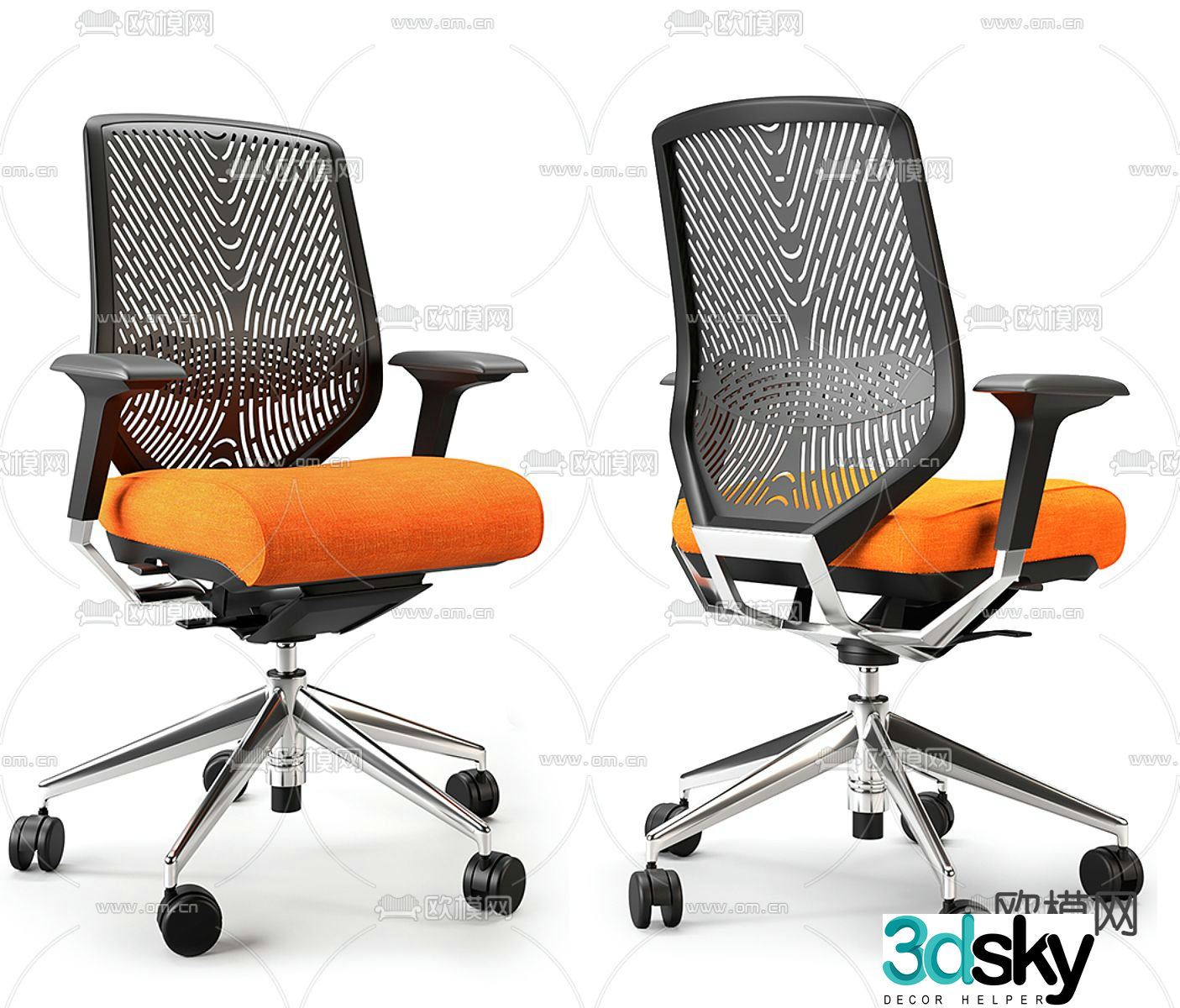 Staff chair office chair conference chair 3d model