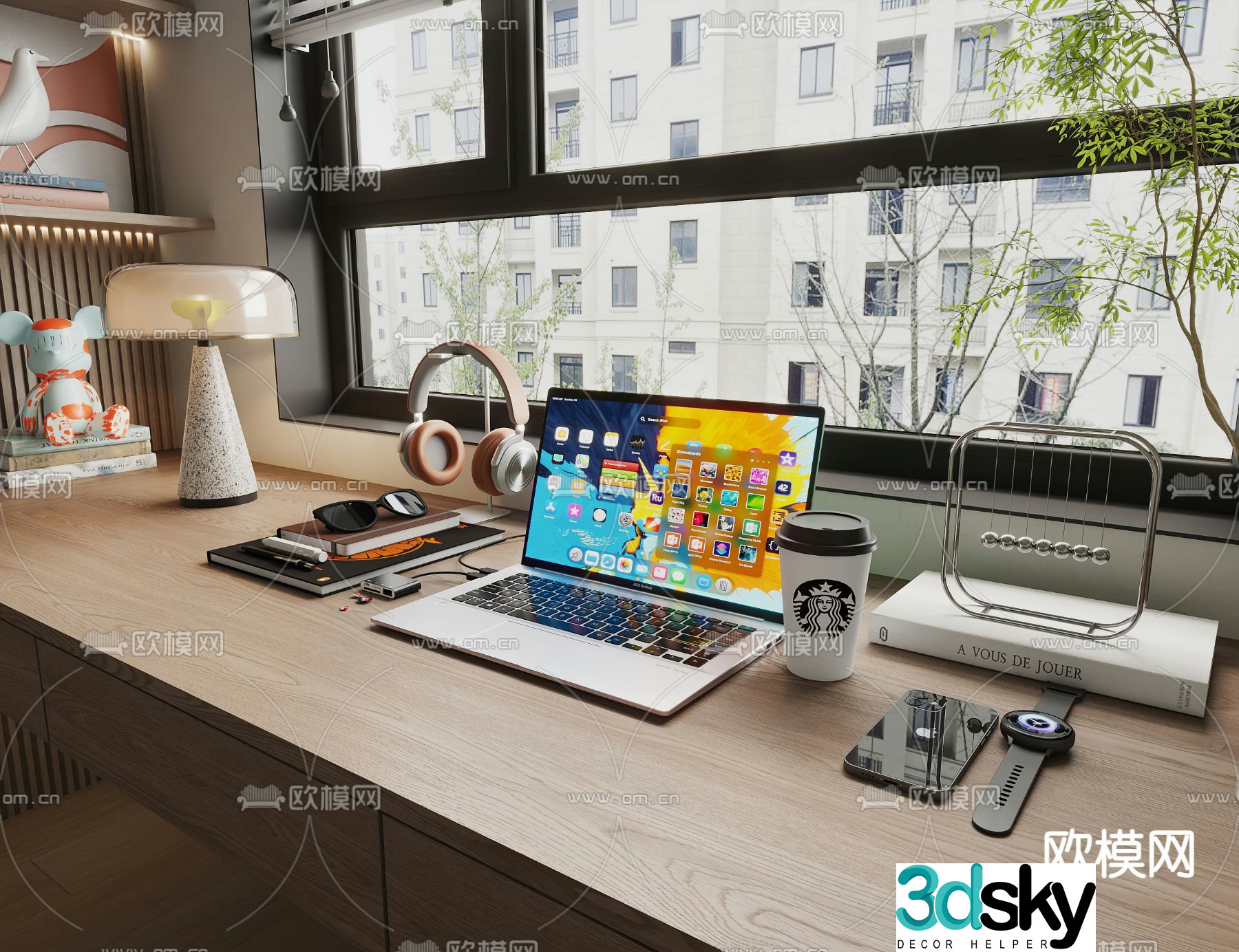 Desktop ornaments laptop computer 3d model