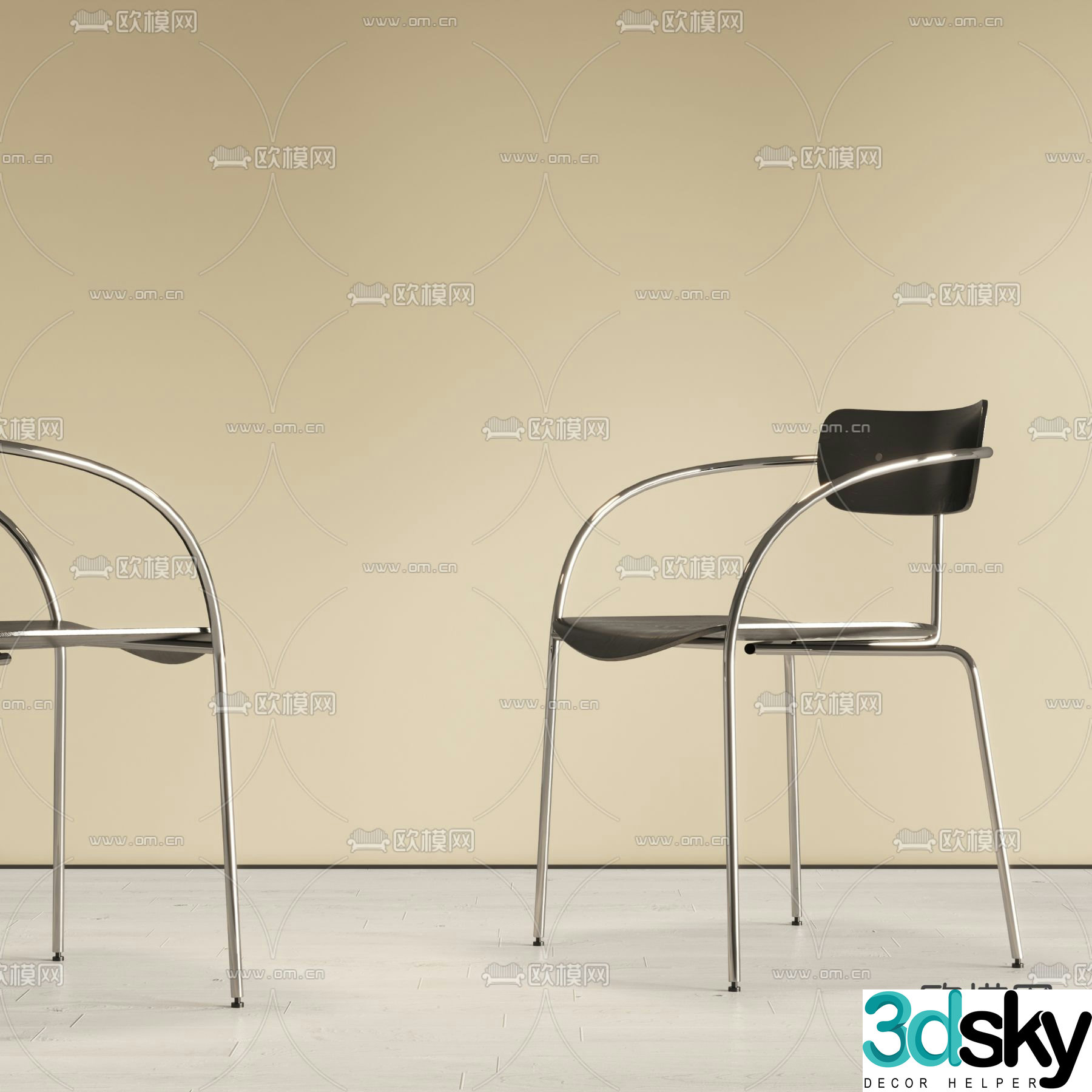 Office chair training chair 3d model
