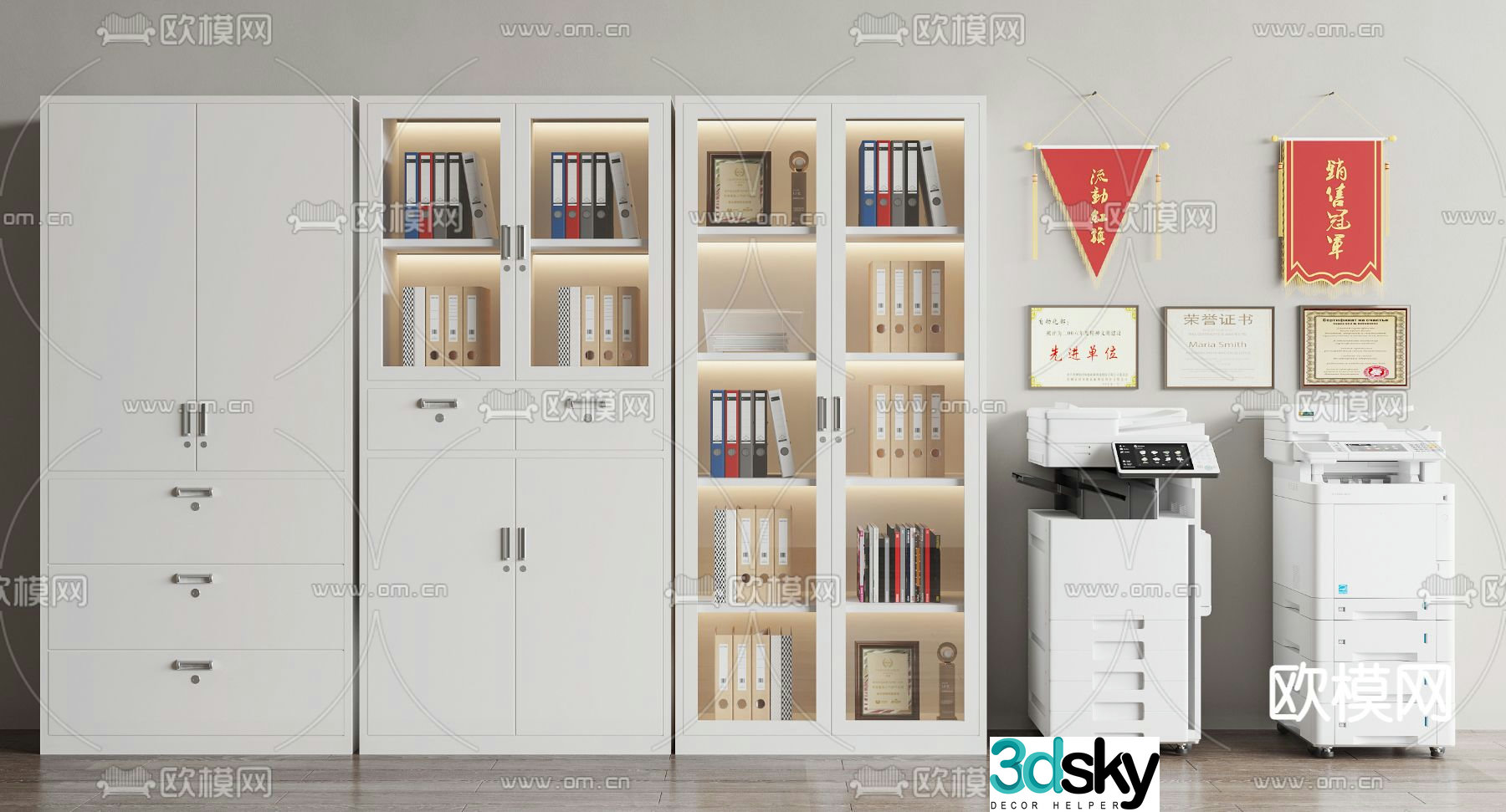 File cabinet information cabinet filing cabinet printer 3d model
