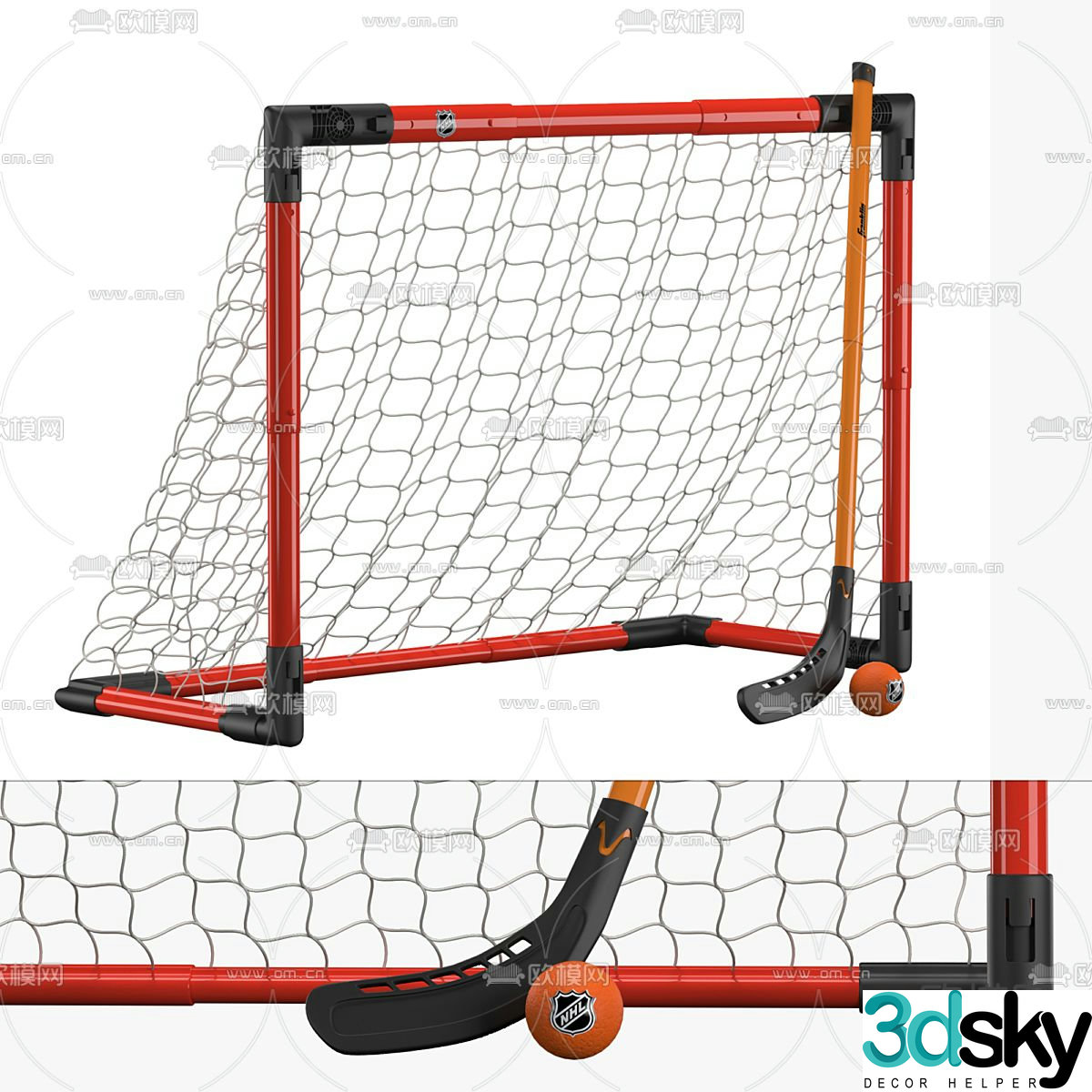 Hockey goal 3d model