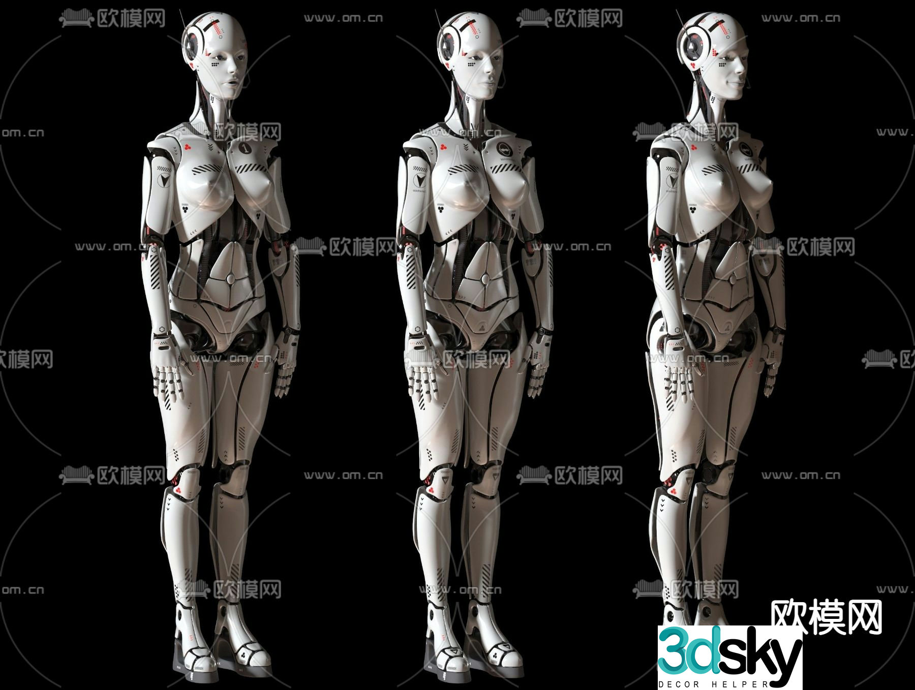 Female robot 3d model