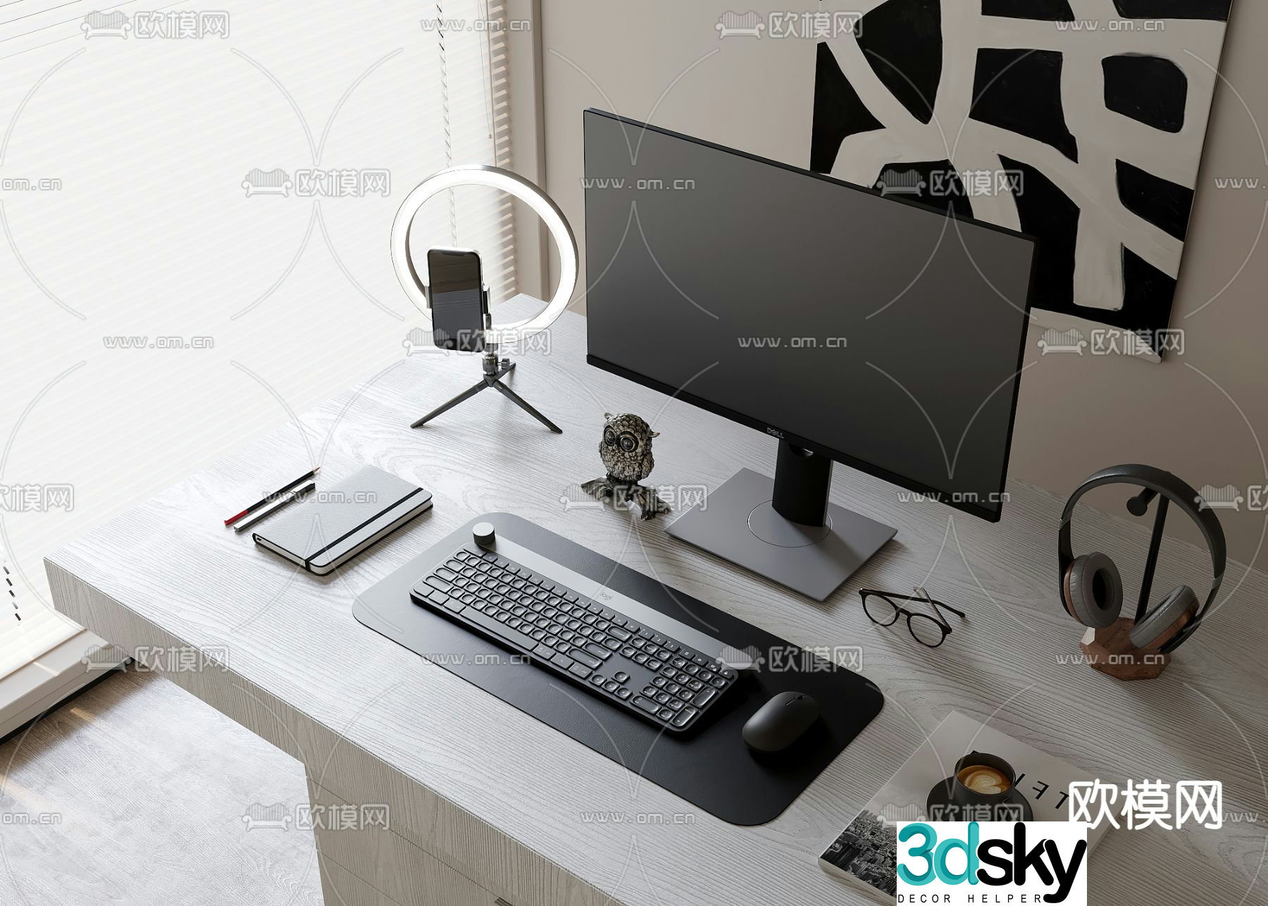 Office accessories computer stationery 3d model
