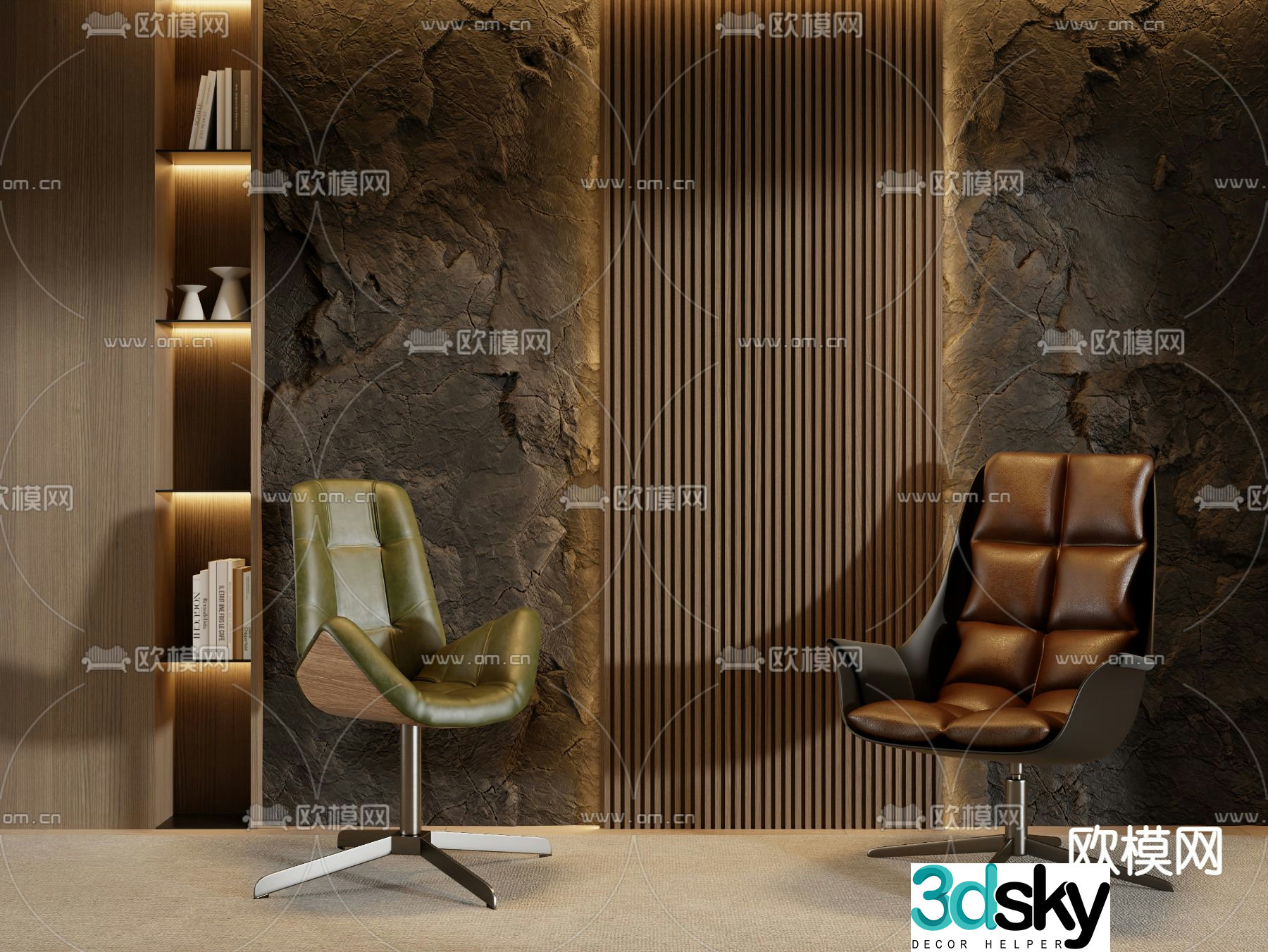 Modern office chair training chair 3d model