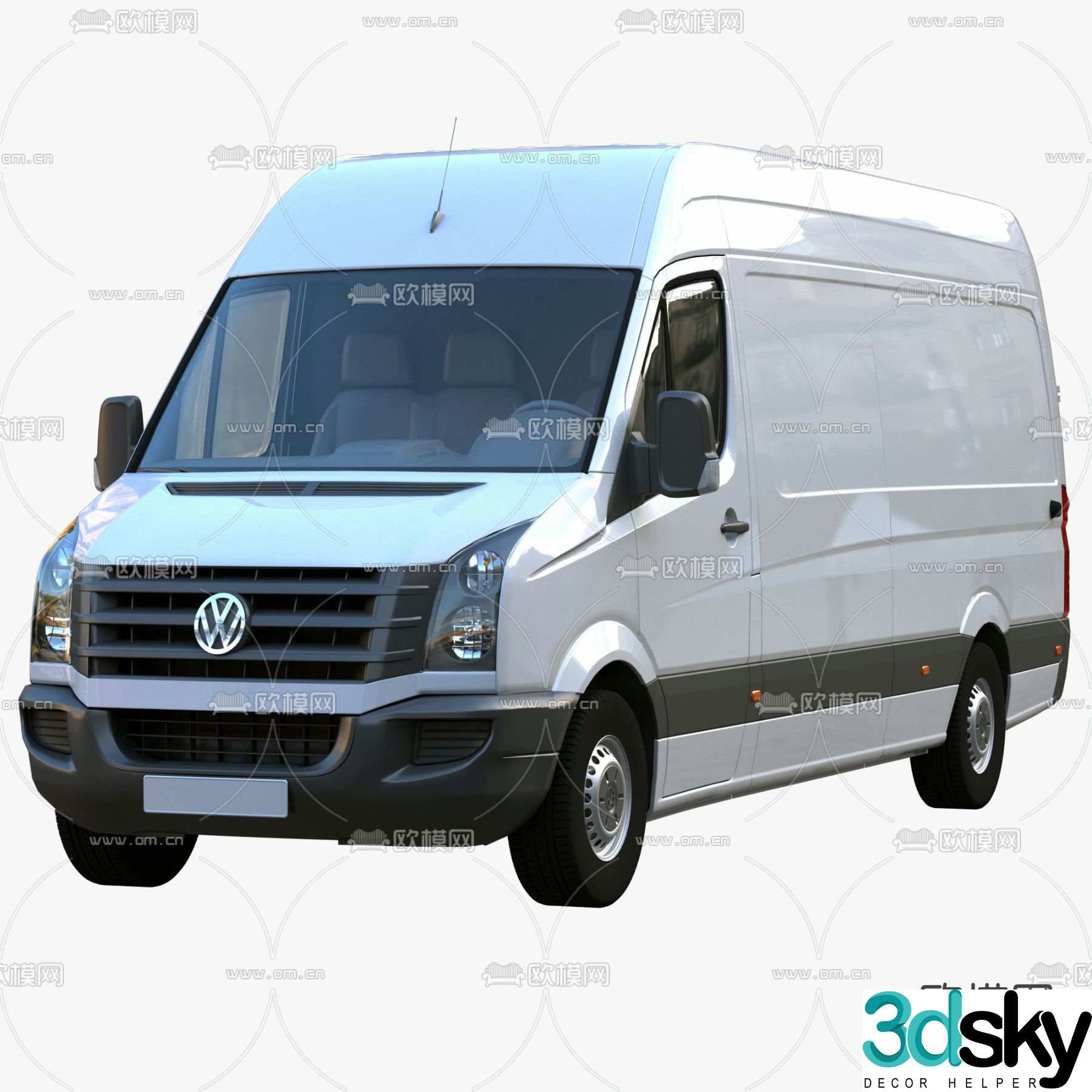 volkswagen business car van 3d model