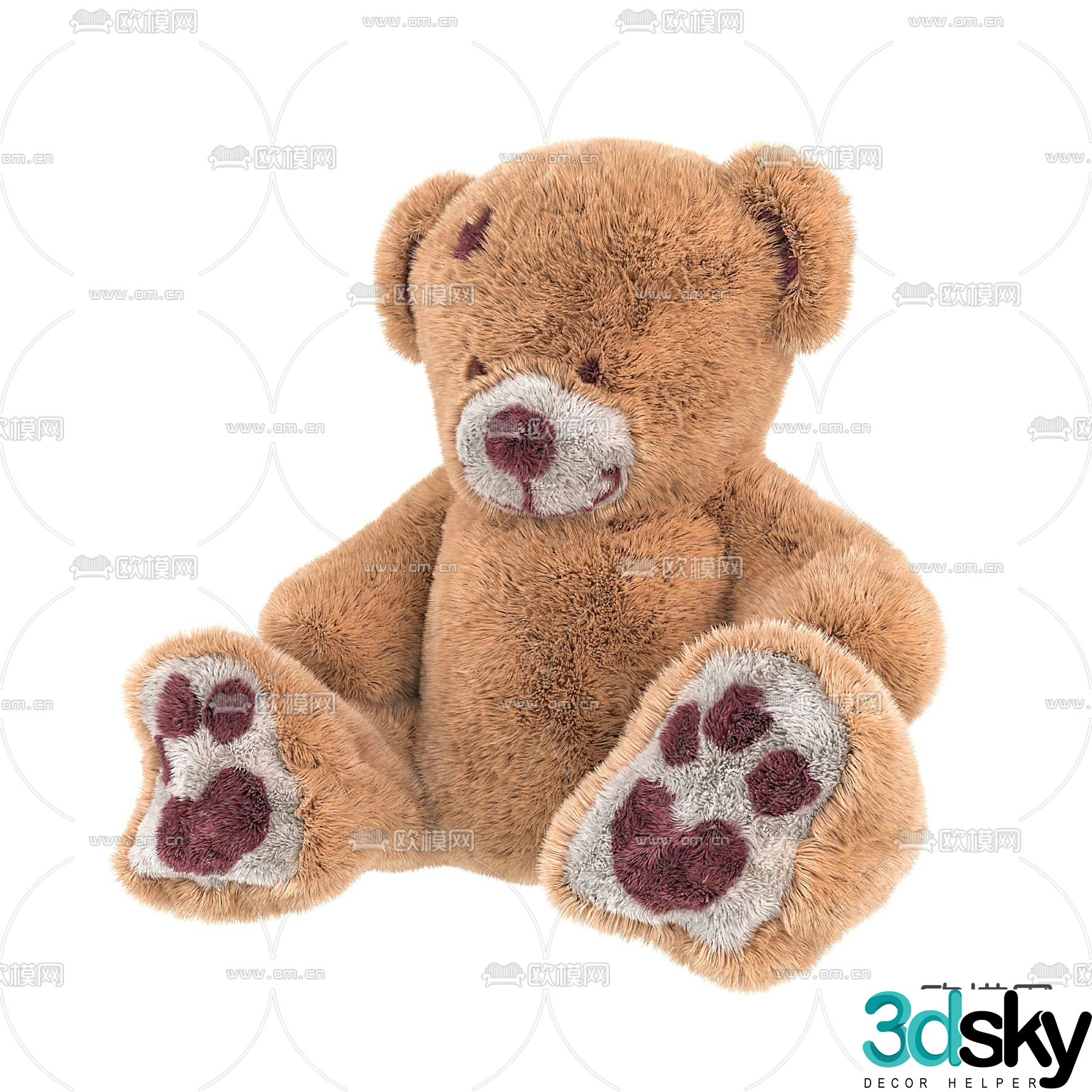 Plush doll bear doll 3d model