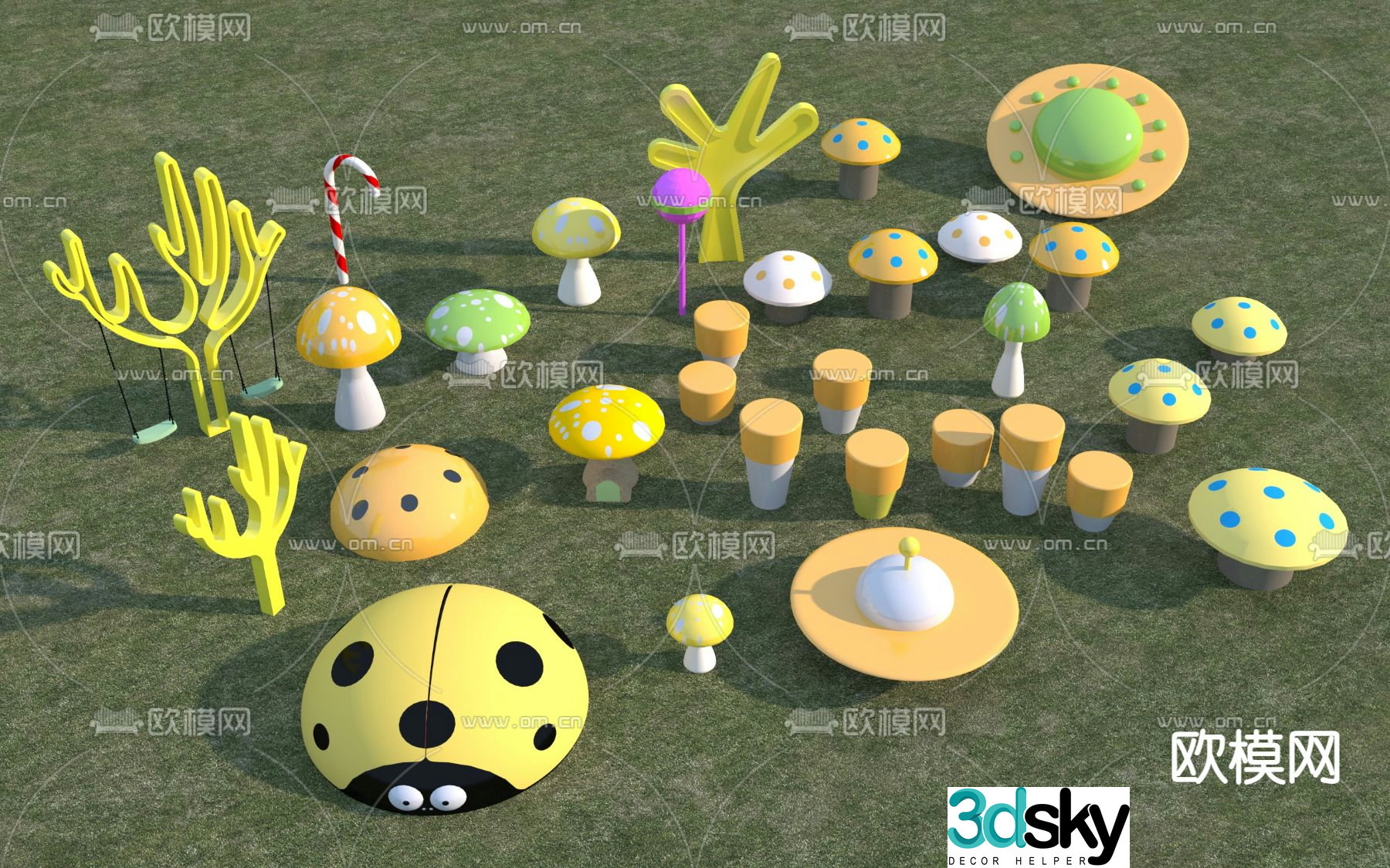Children's outdoor equipment amusement accessories 3d model