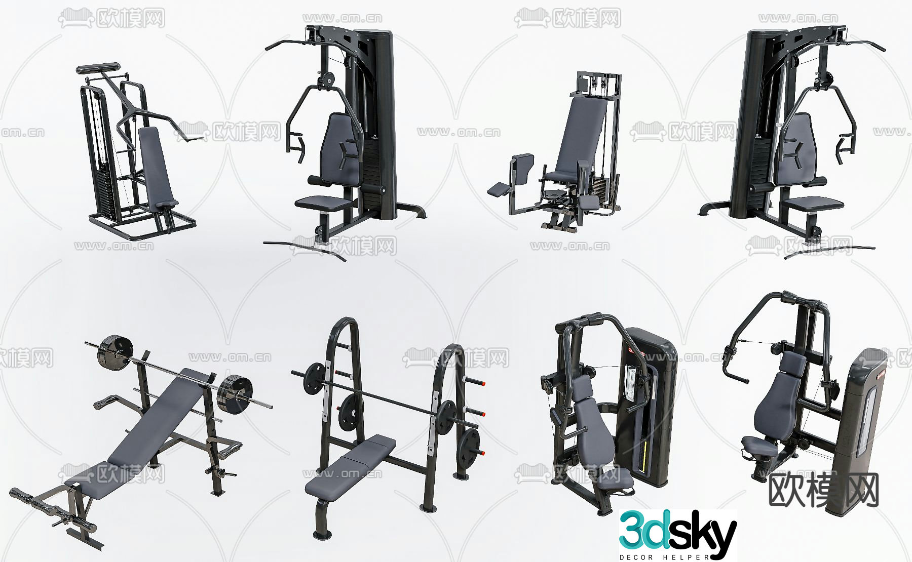 Fitness equipment sports equipment 3d model