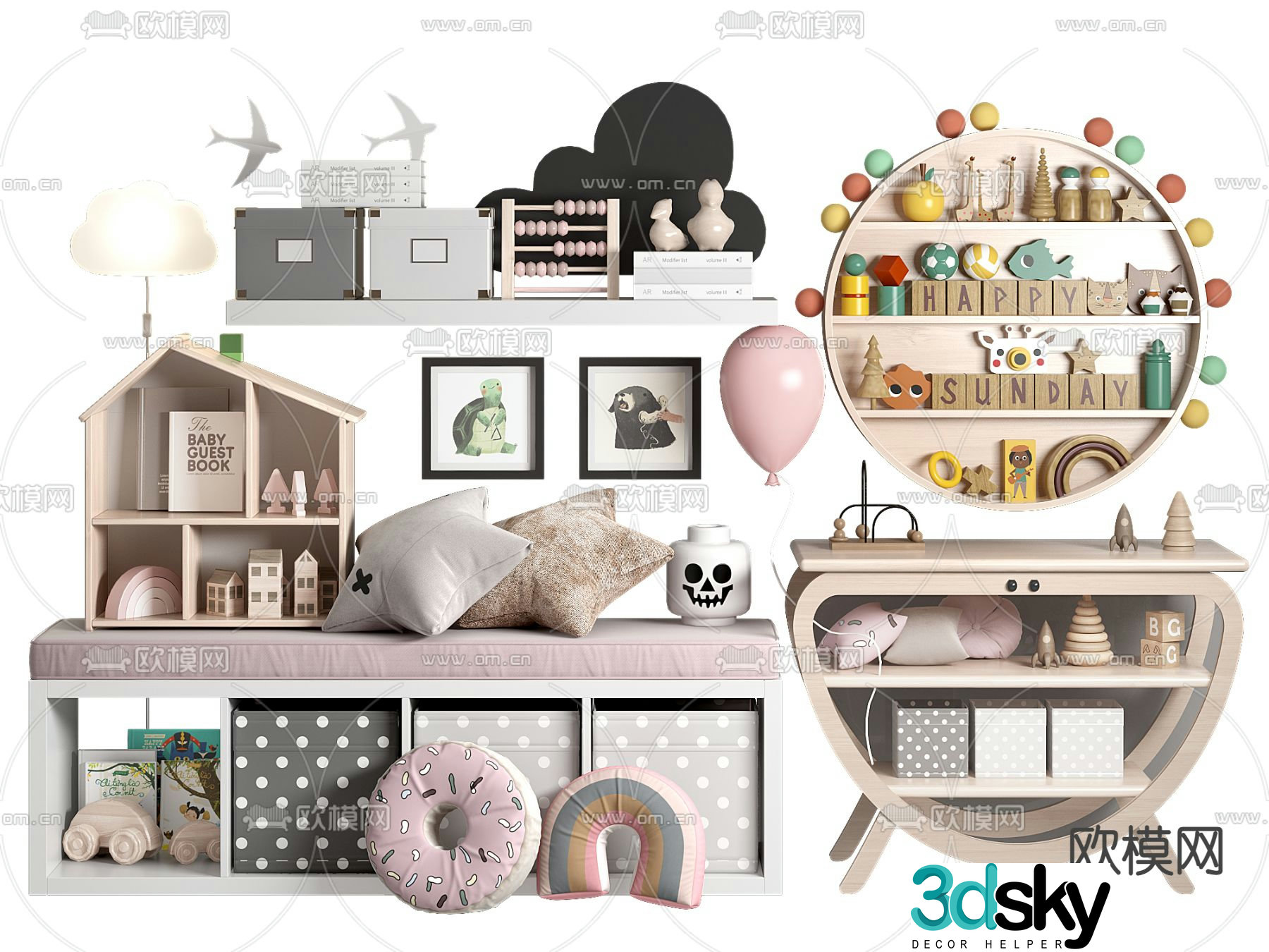 Children’s toy cabinet storage cabinet 3d model