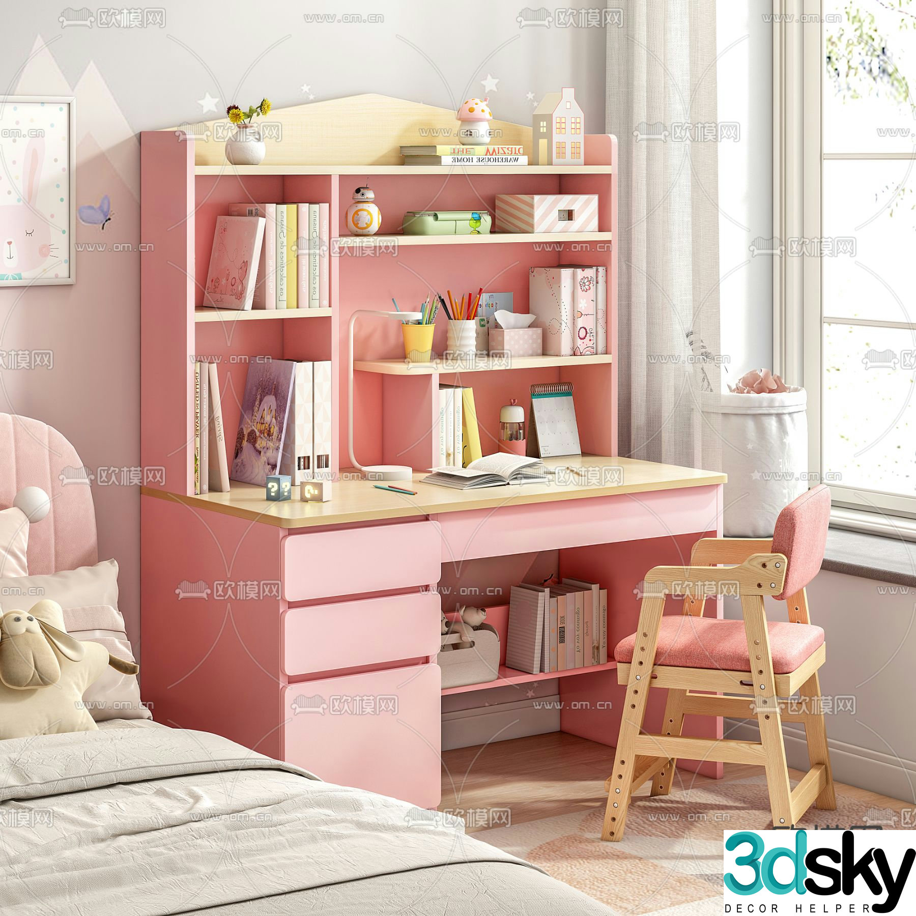 Children’s desk writing desk 3d model