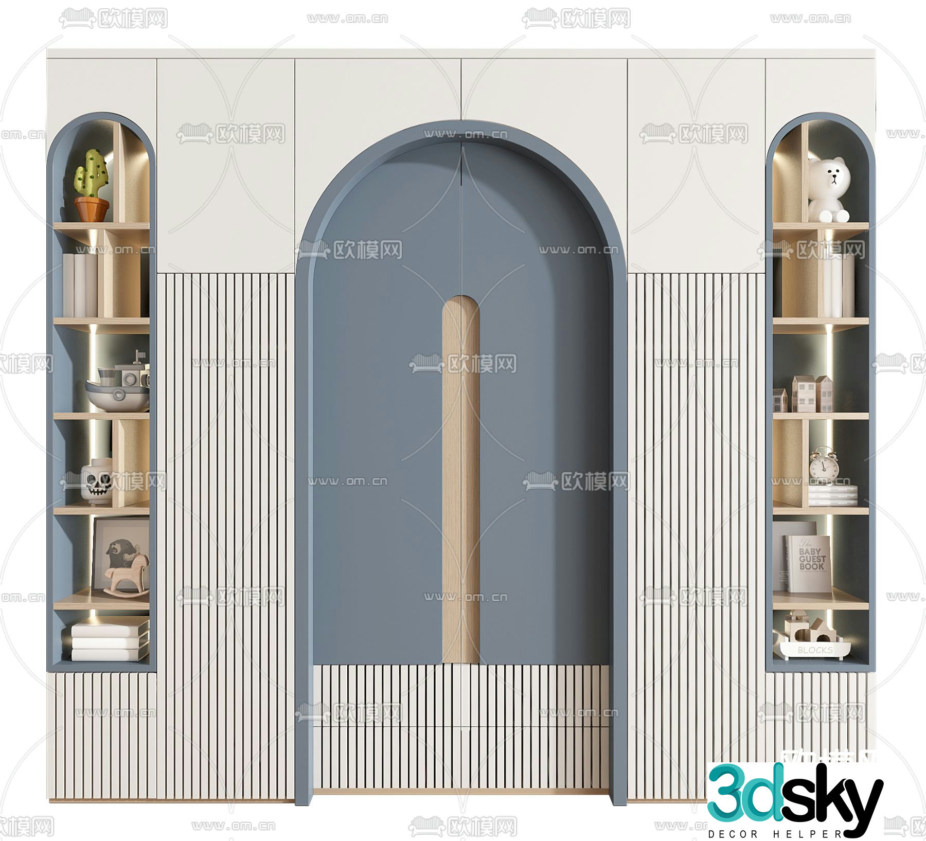 Children’s wardrobe storage cabinet 3d model