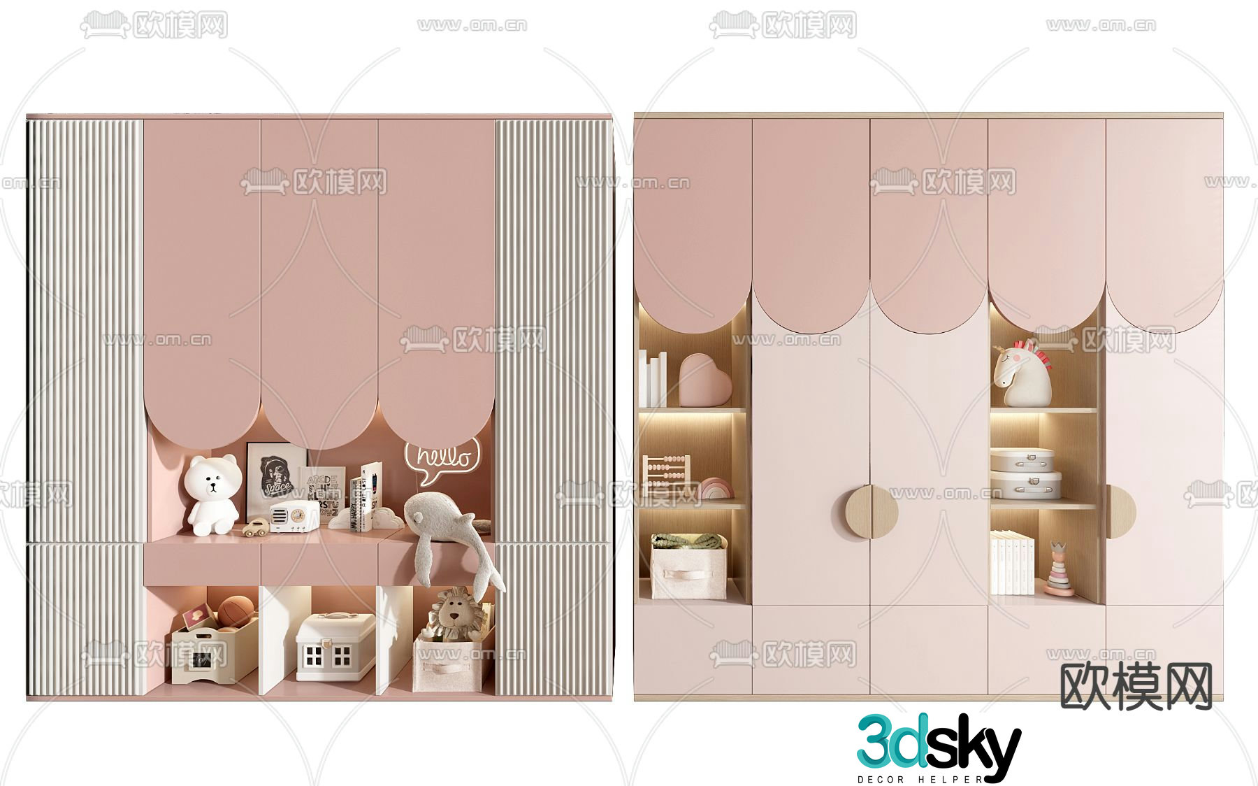Children’s wardrobe storage cabinet 3d model