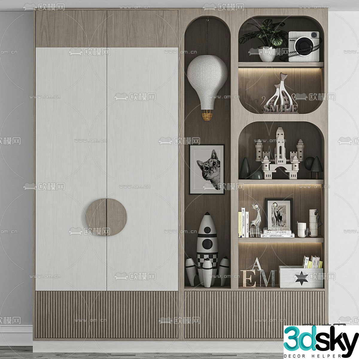 Children’s wardrobe storage cabinet 3d model