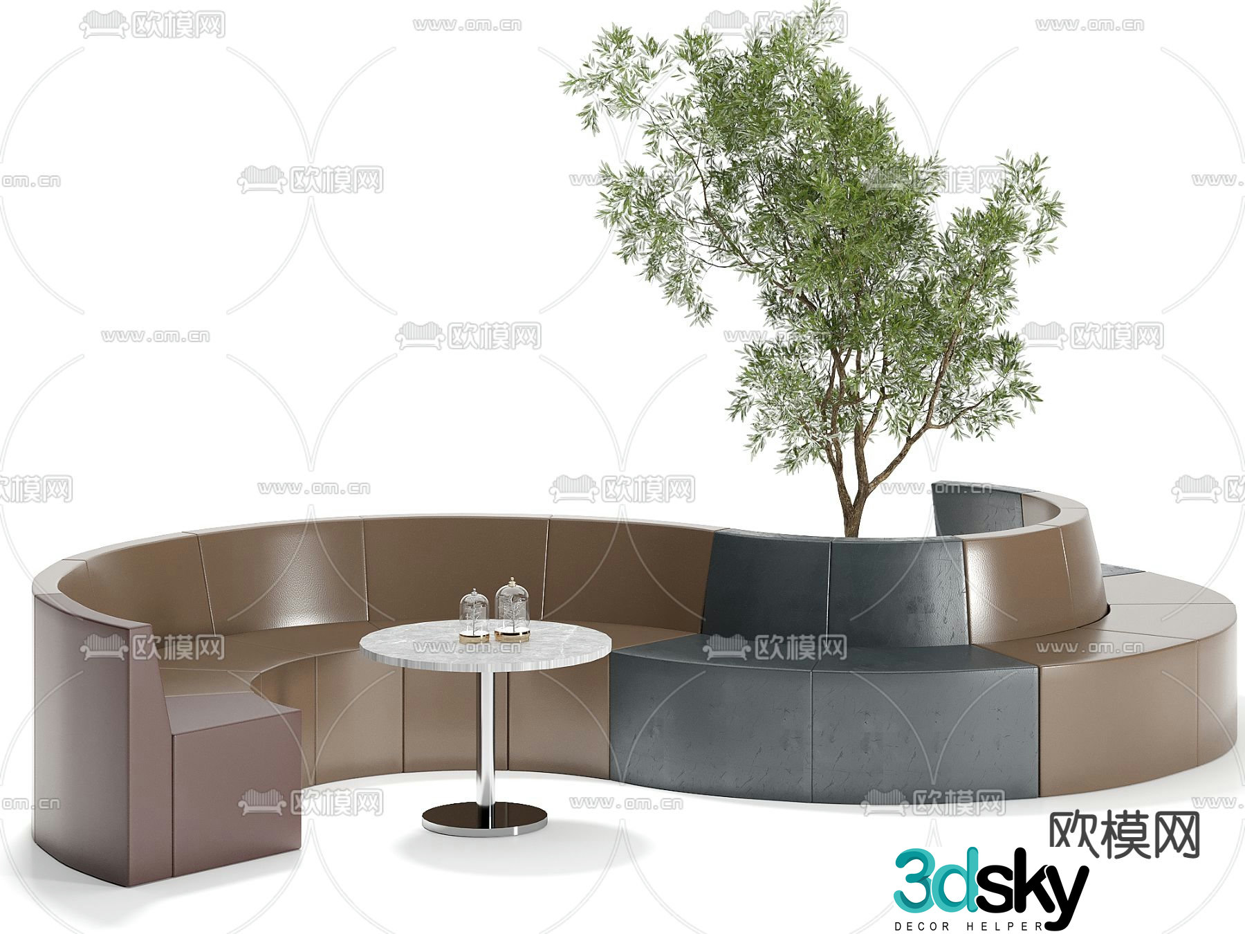 Public sofa lobby sofa 3d model