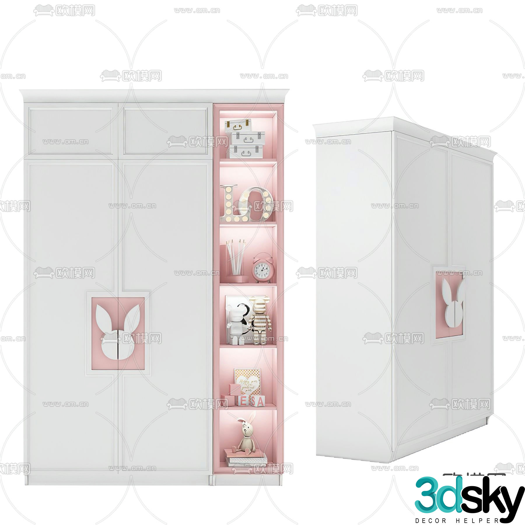 Children’s wardrobe storage cabinet 3d model