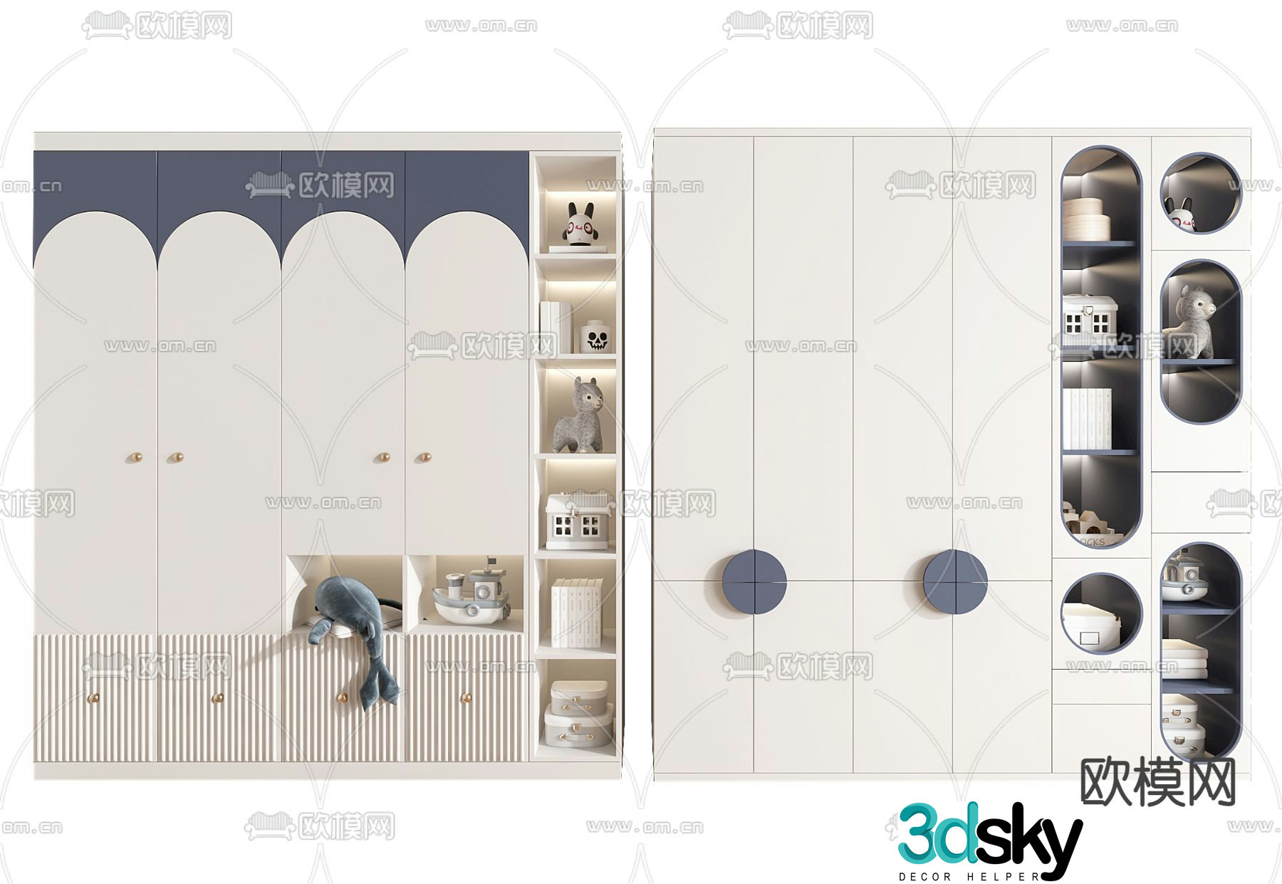 Children’s wardrobe storage cabinet 3d model