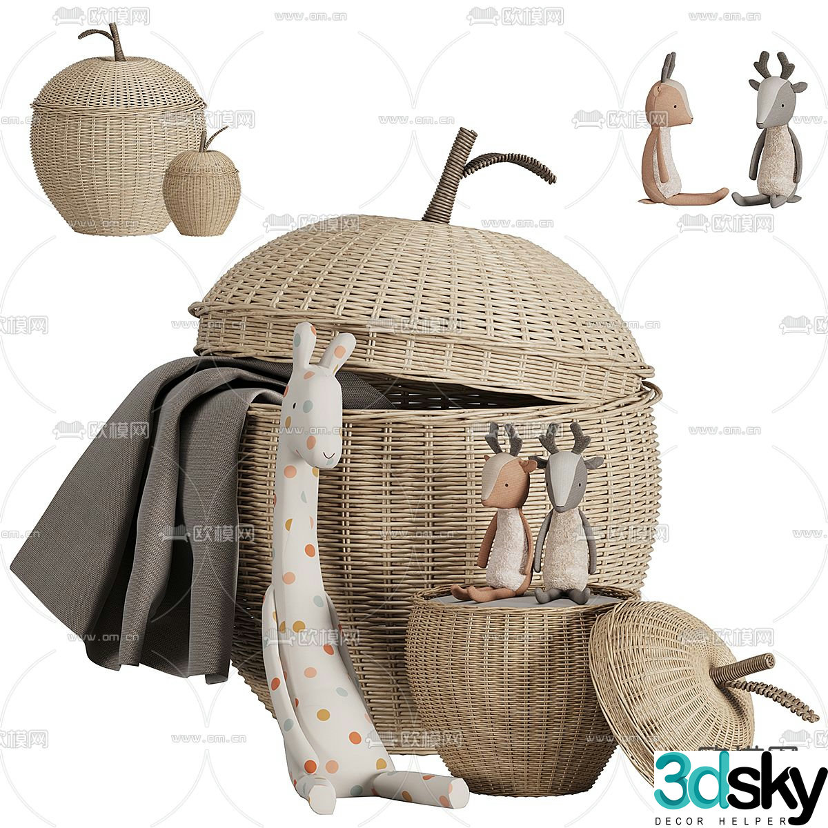 Children’s doll plush toy 3d model