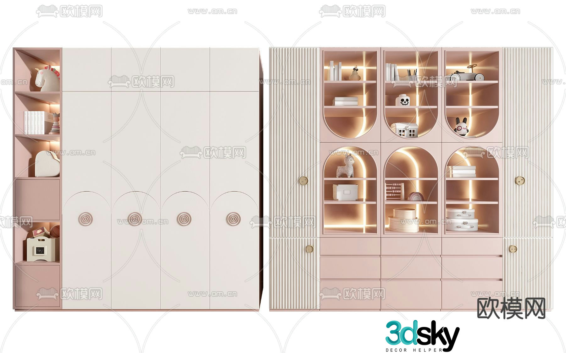 Children’s wardrobe storage cabinet 3d model