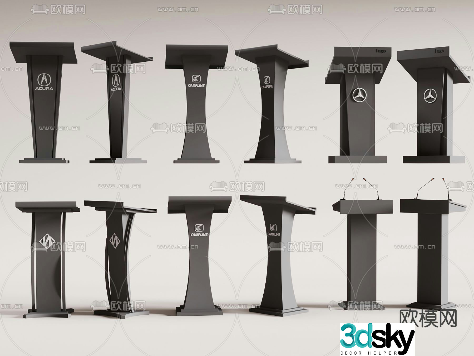 Lecture podium presiding podium 3d model