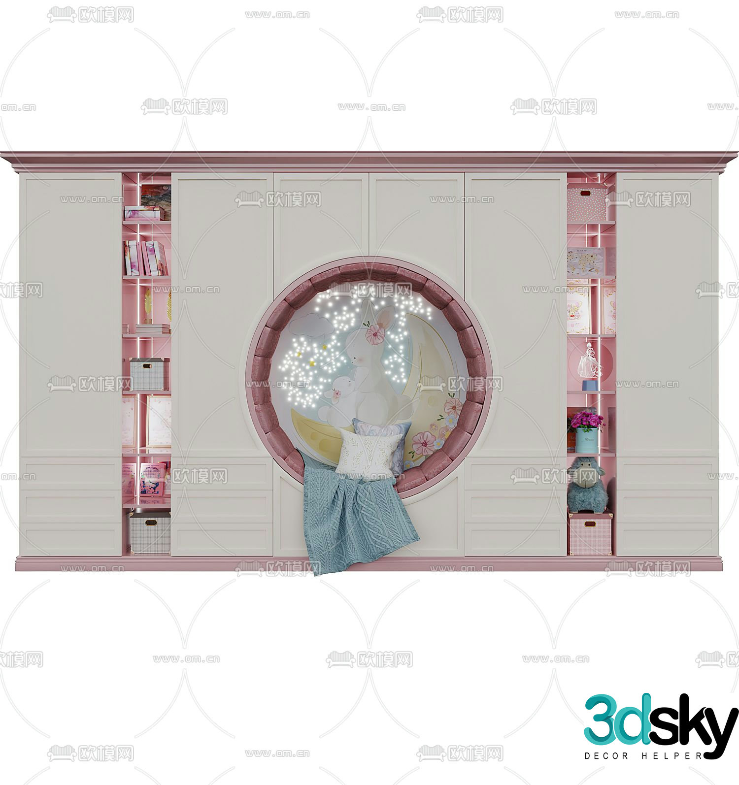 Children’s wardrobe storage cabinet 3d model