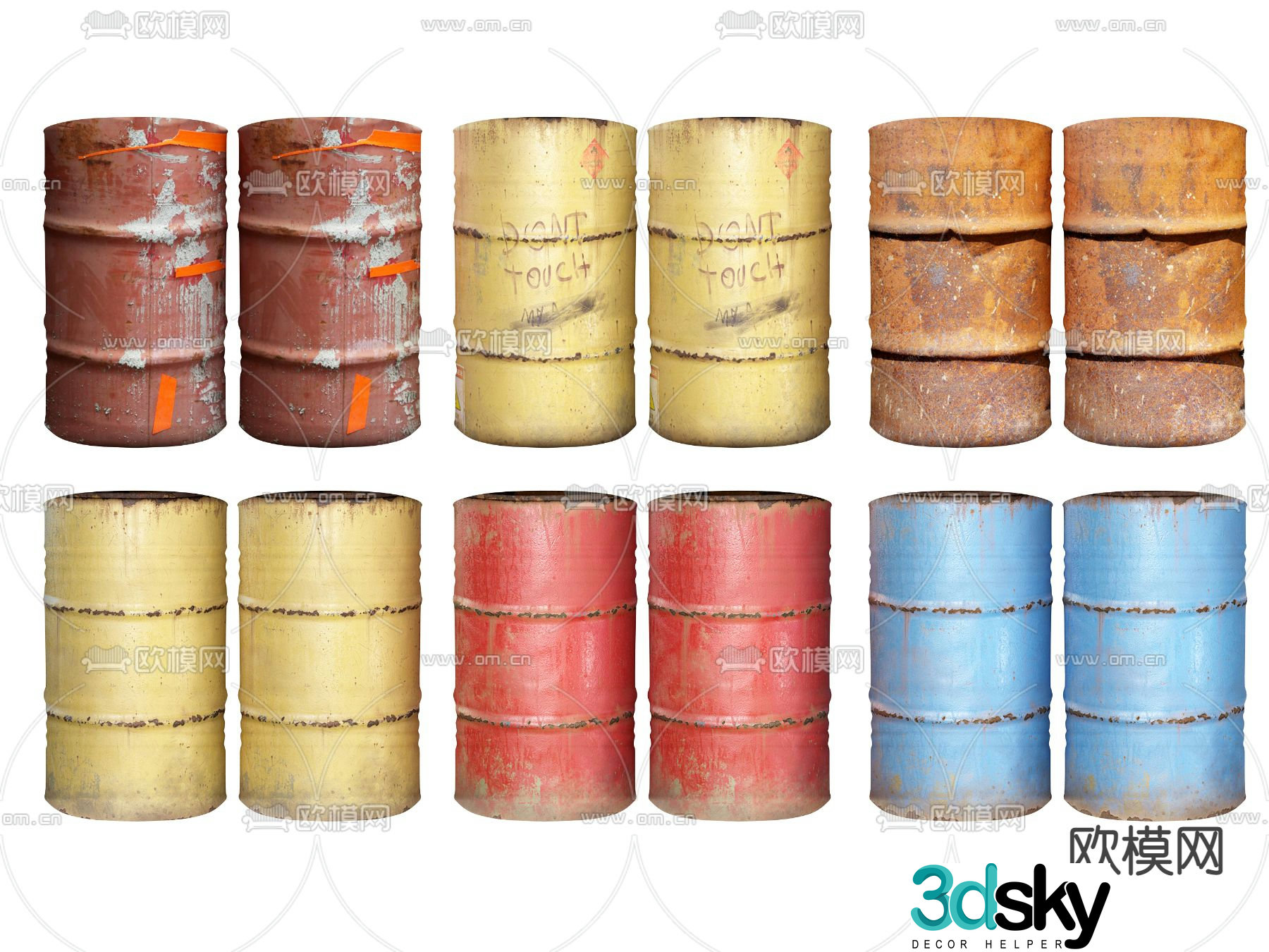 Oil barrel, gasoline barrel, paint barrel, raw material barrel 3D model