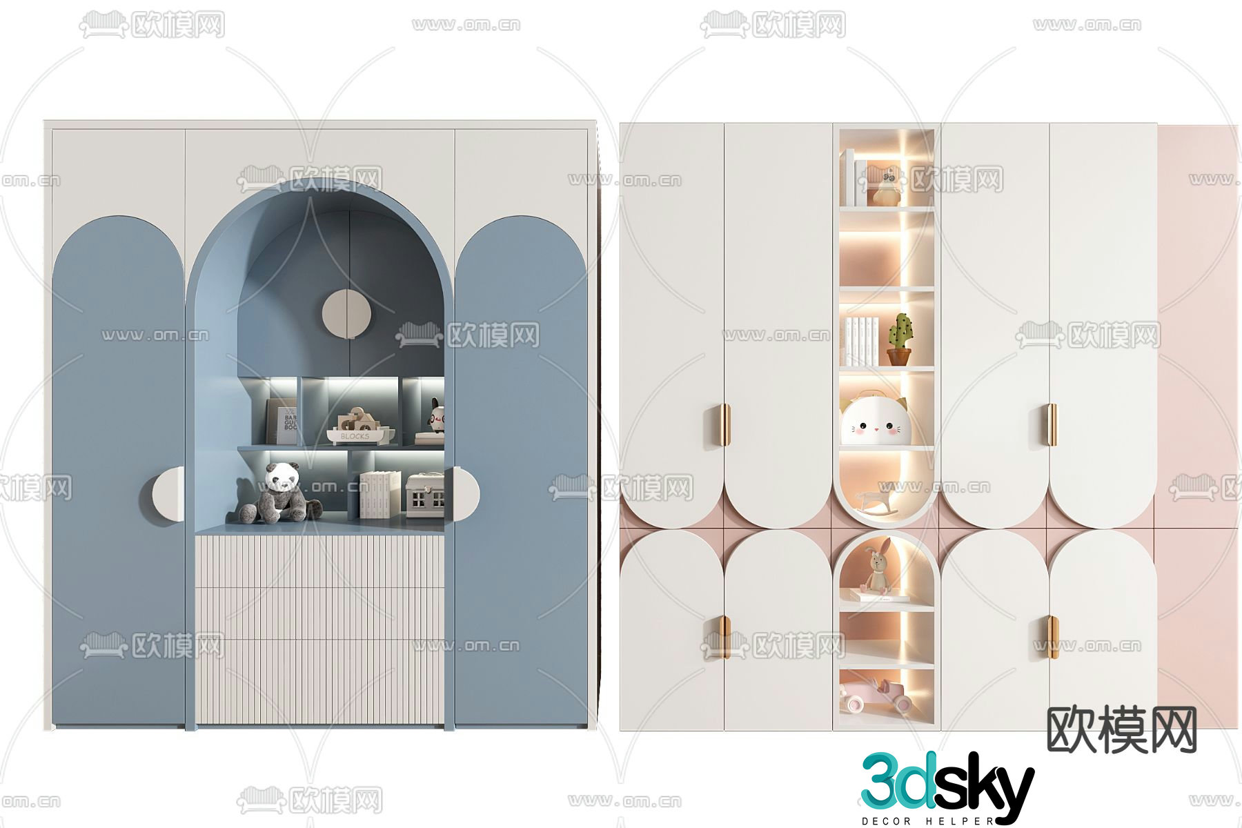 Children’s wardrobe storage cabinet 3d model