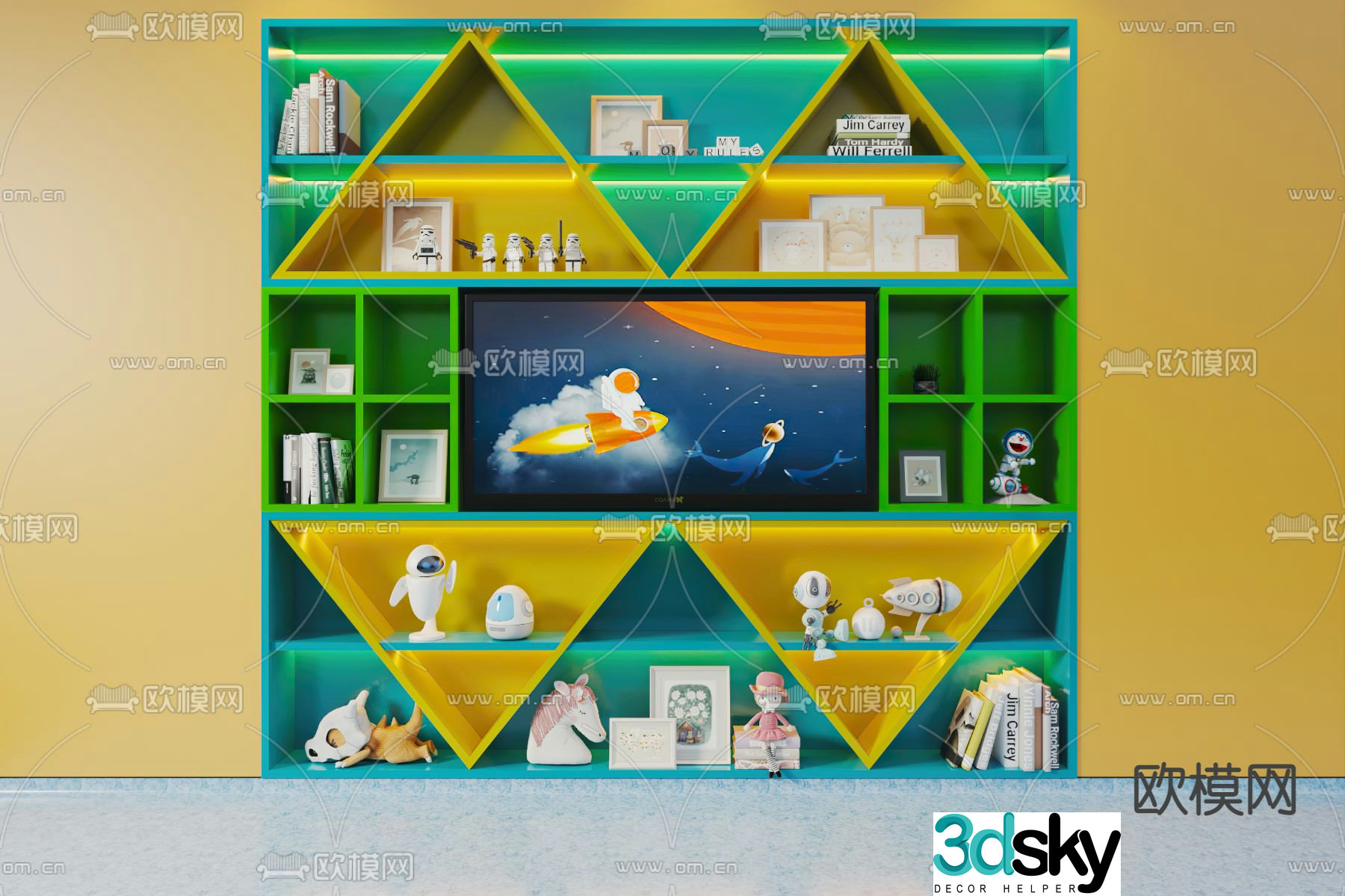 Children’s bookcase 3d model