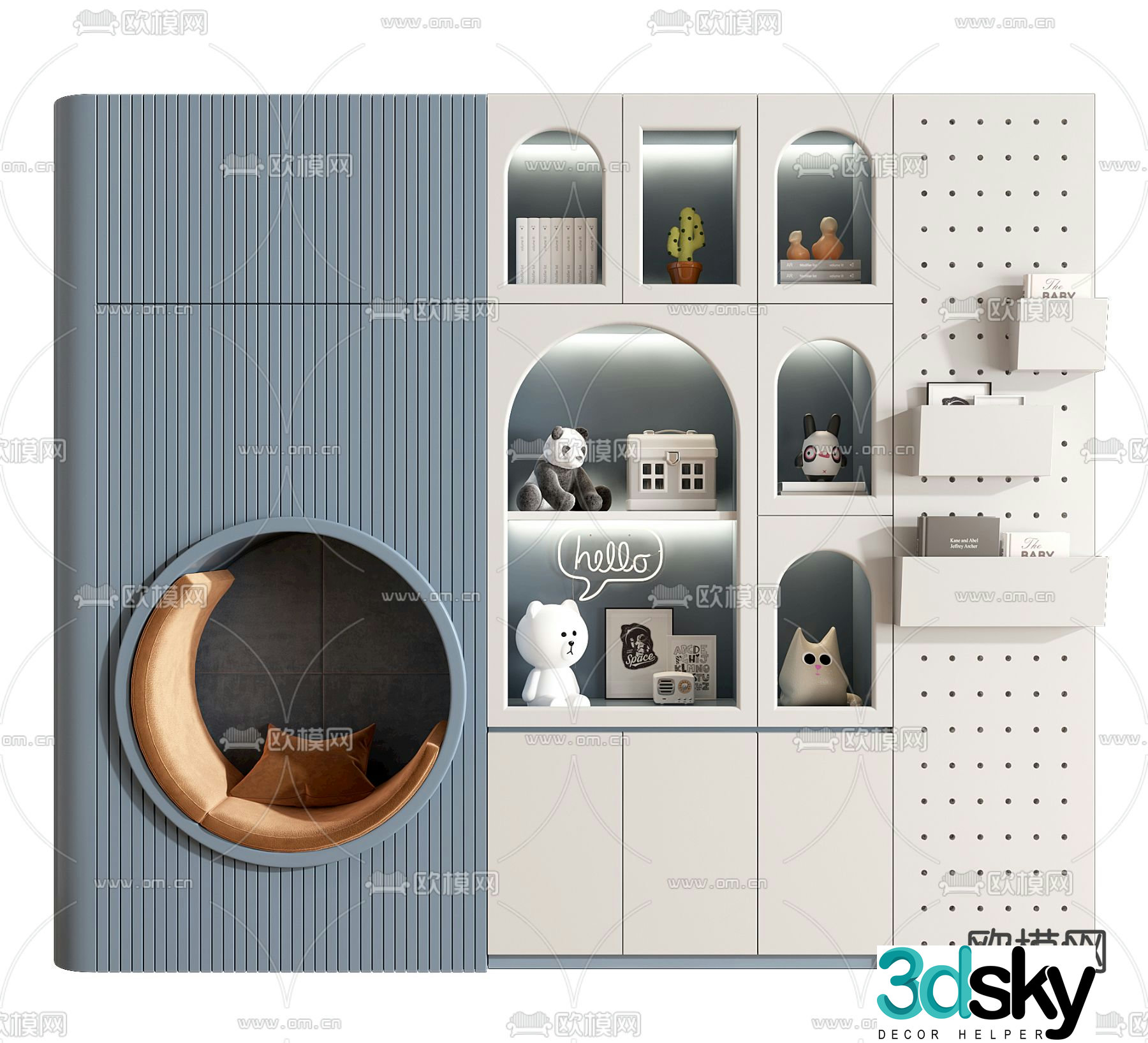 Children’s wardrobe storage cabinet 3d model