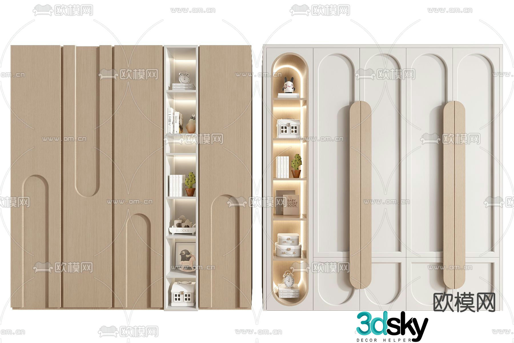 Children’s wardrobe storage cabinet 3d model
