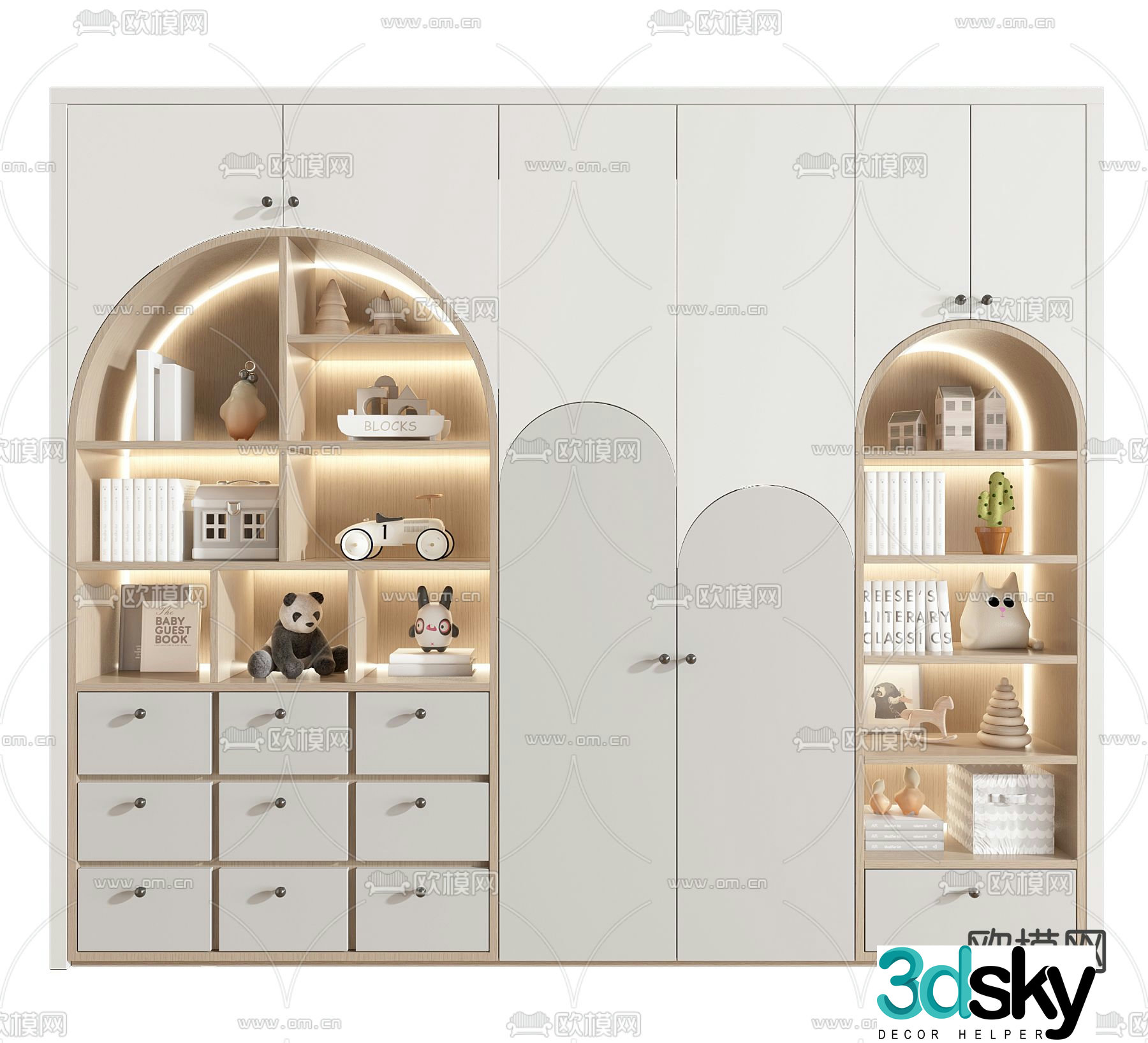 Children’s wardrobe storage cabinet 3d model
