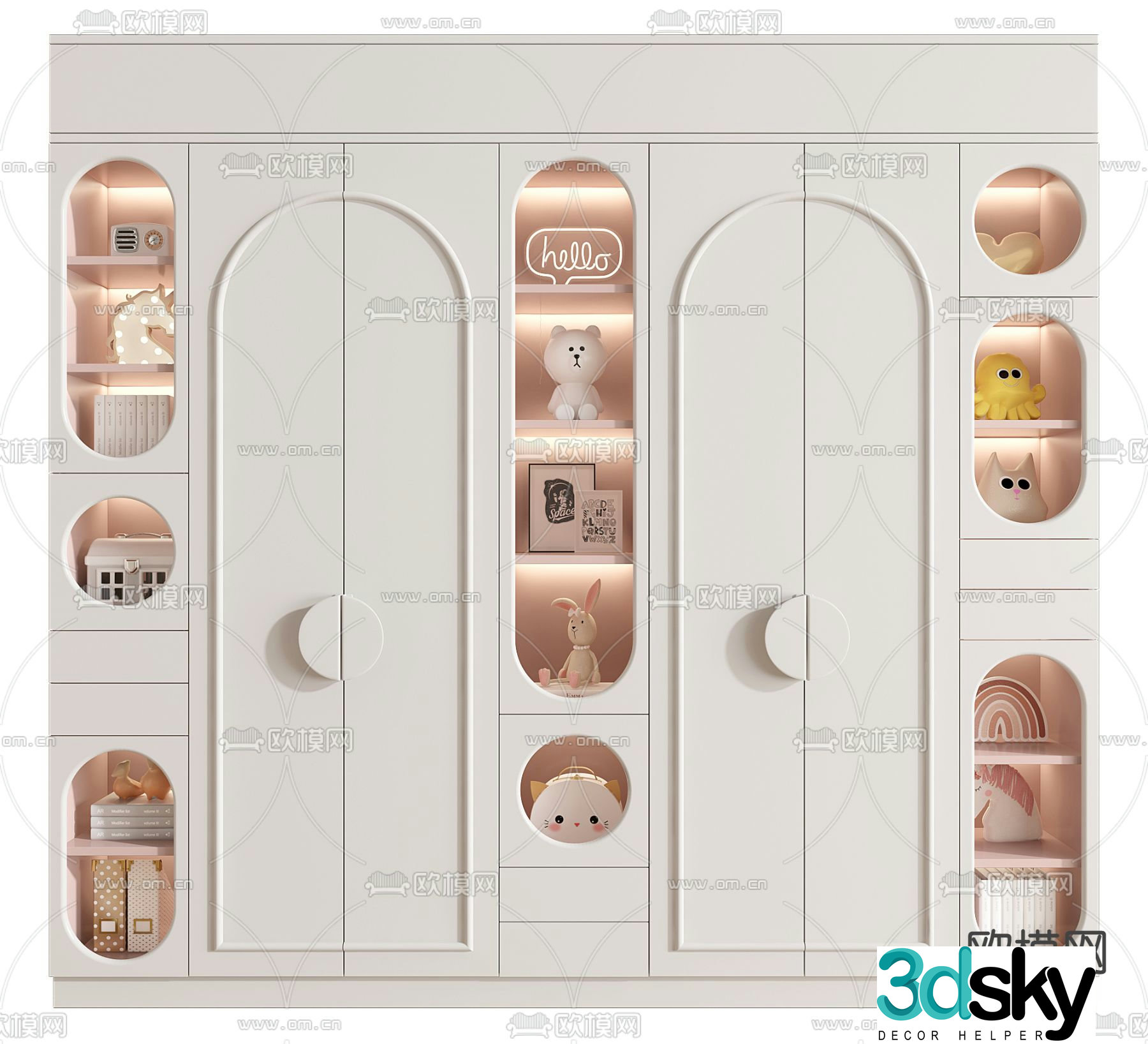 Children’s wardrobe bookcase 3d model